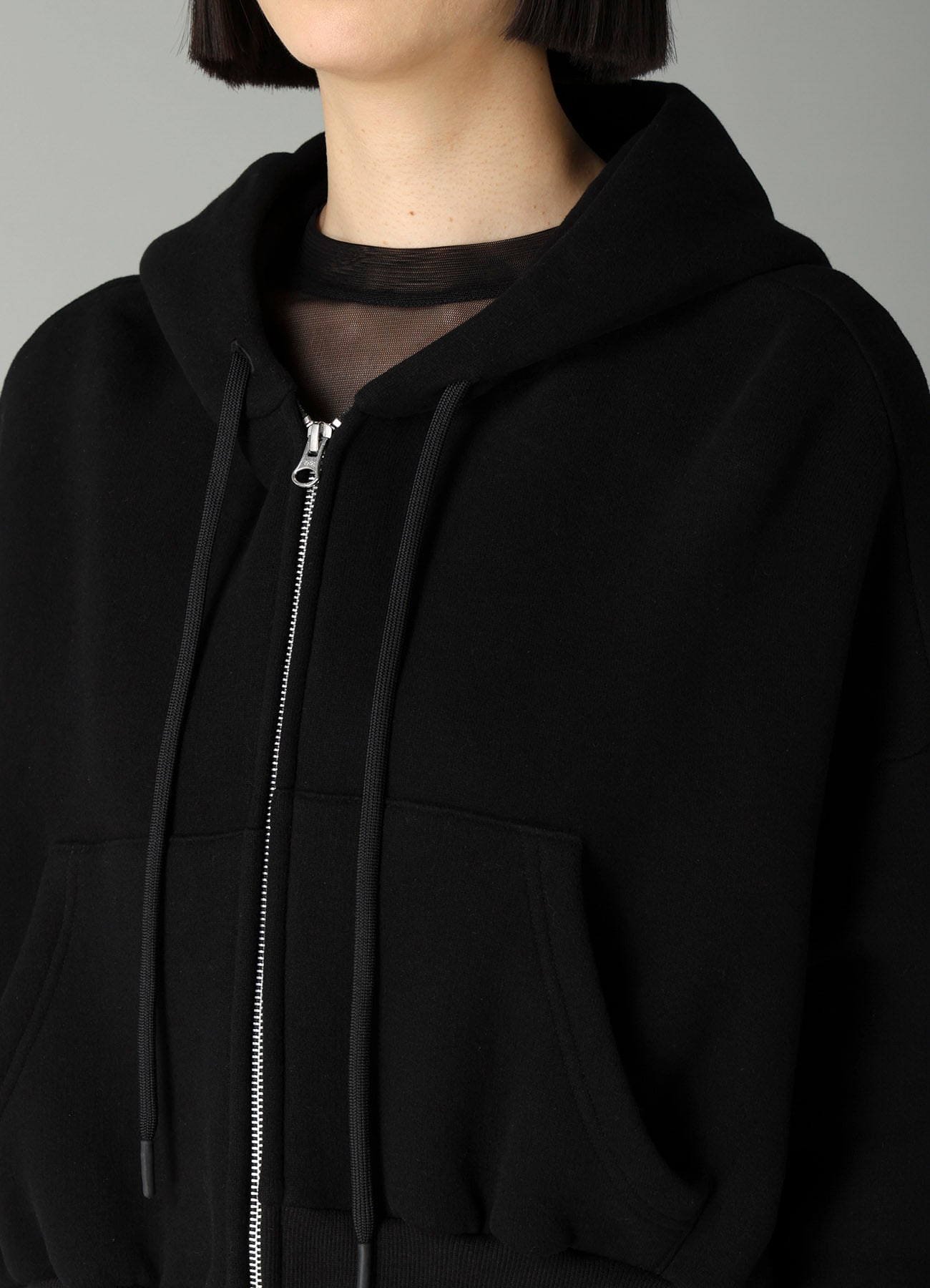 Liy/C BRUSHED FRENCH TERRY UNBALANCED HOODIE