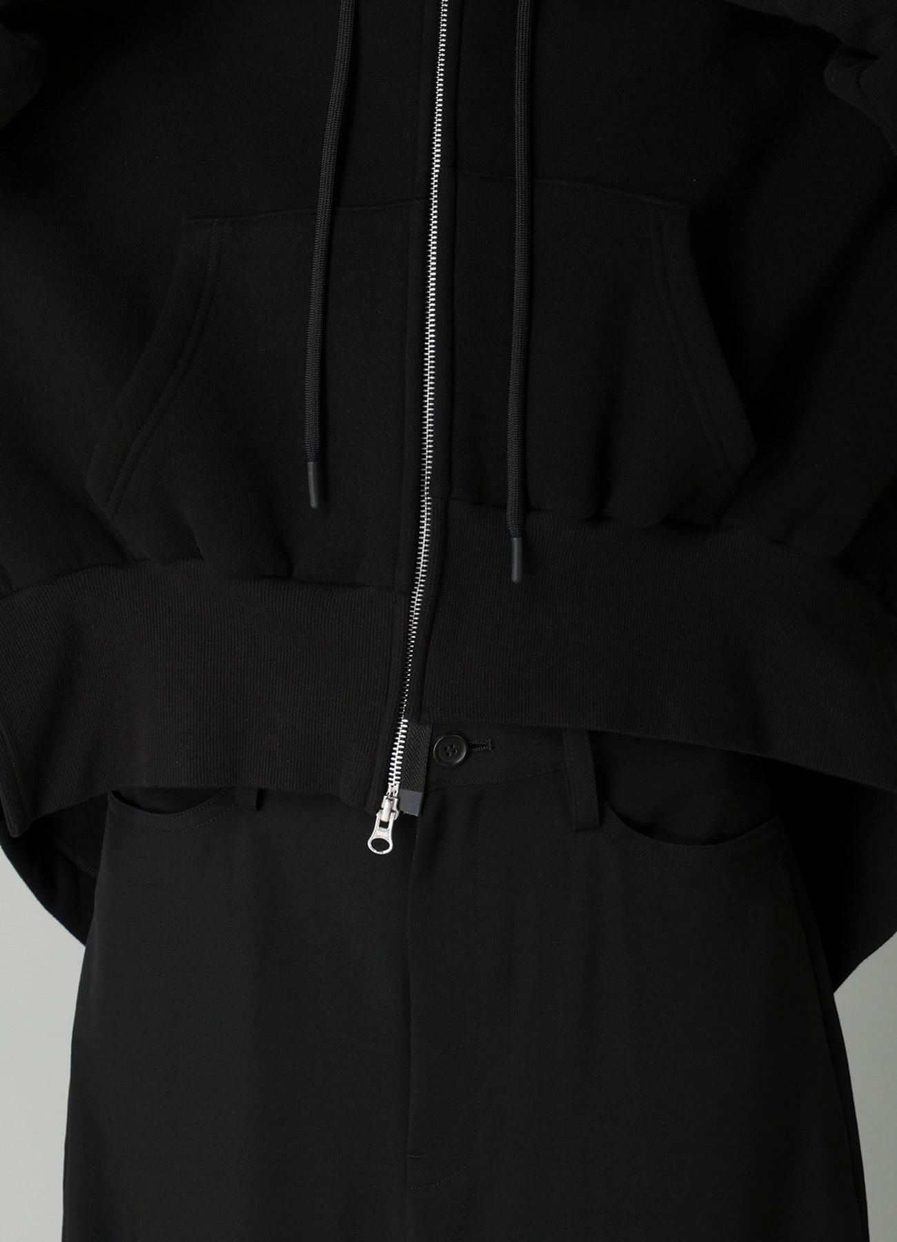 Liy/C BRUSHED FRENCH TERRY UNBALANCED HOODIE