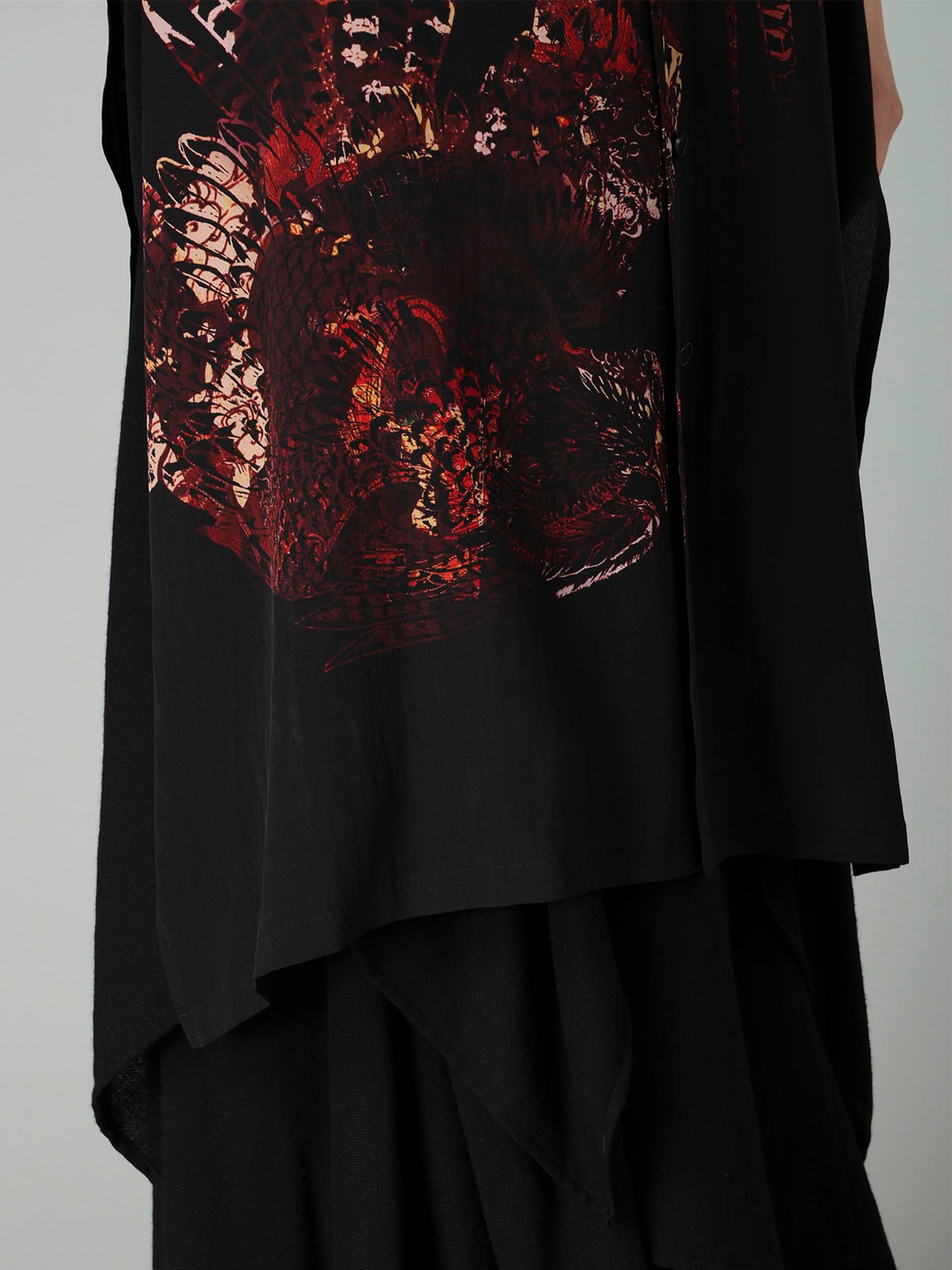 14MOMME DE CHINE PT ASYMMETRIC KIMONO BLOUSE
