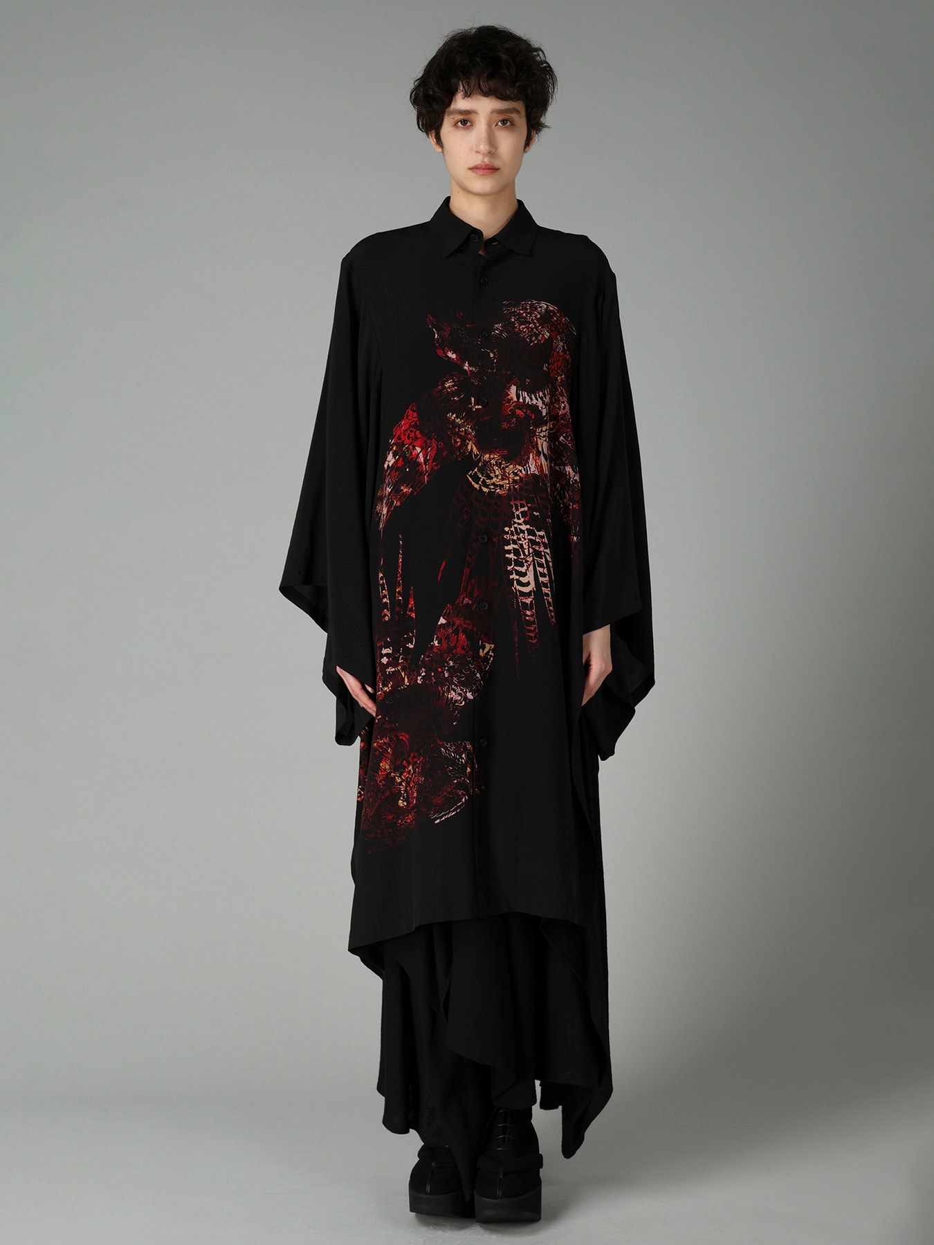 14MOMME DE CHINE PT ASYMMETRIC KIMONO BLOUSE
