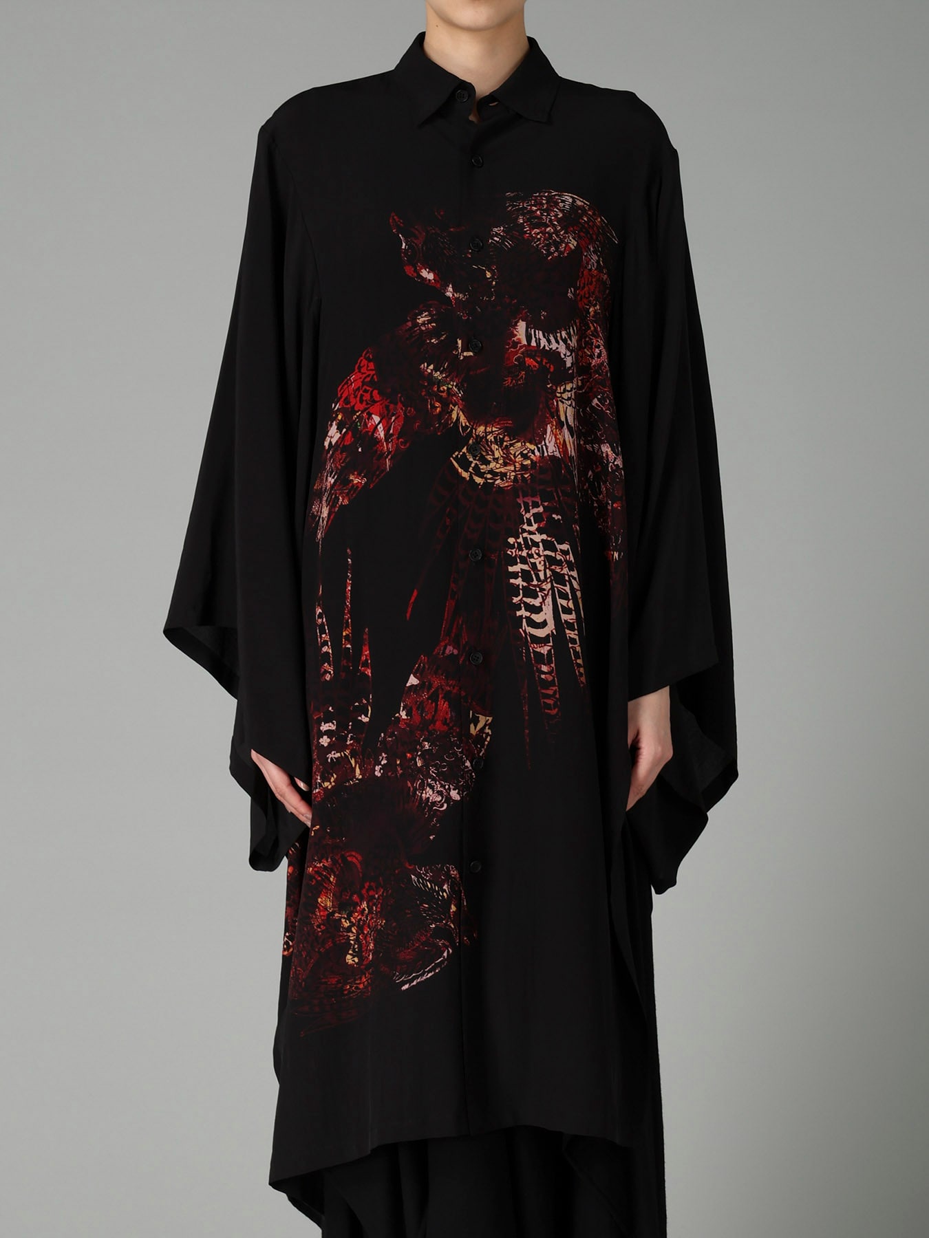 14MOMME DE CHINE PT ASYMMETRIC KIMONO BLOUSE