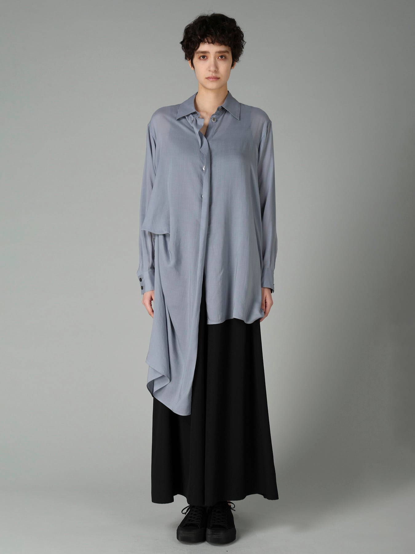 CELLULOSE LAWN TUCK&DRAPE BLOUSE
