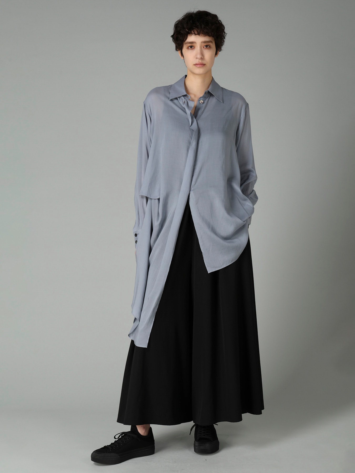 CELLULOSE LAWN TUCK&DRAPE BLOUSE