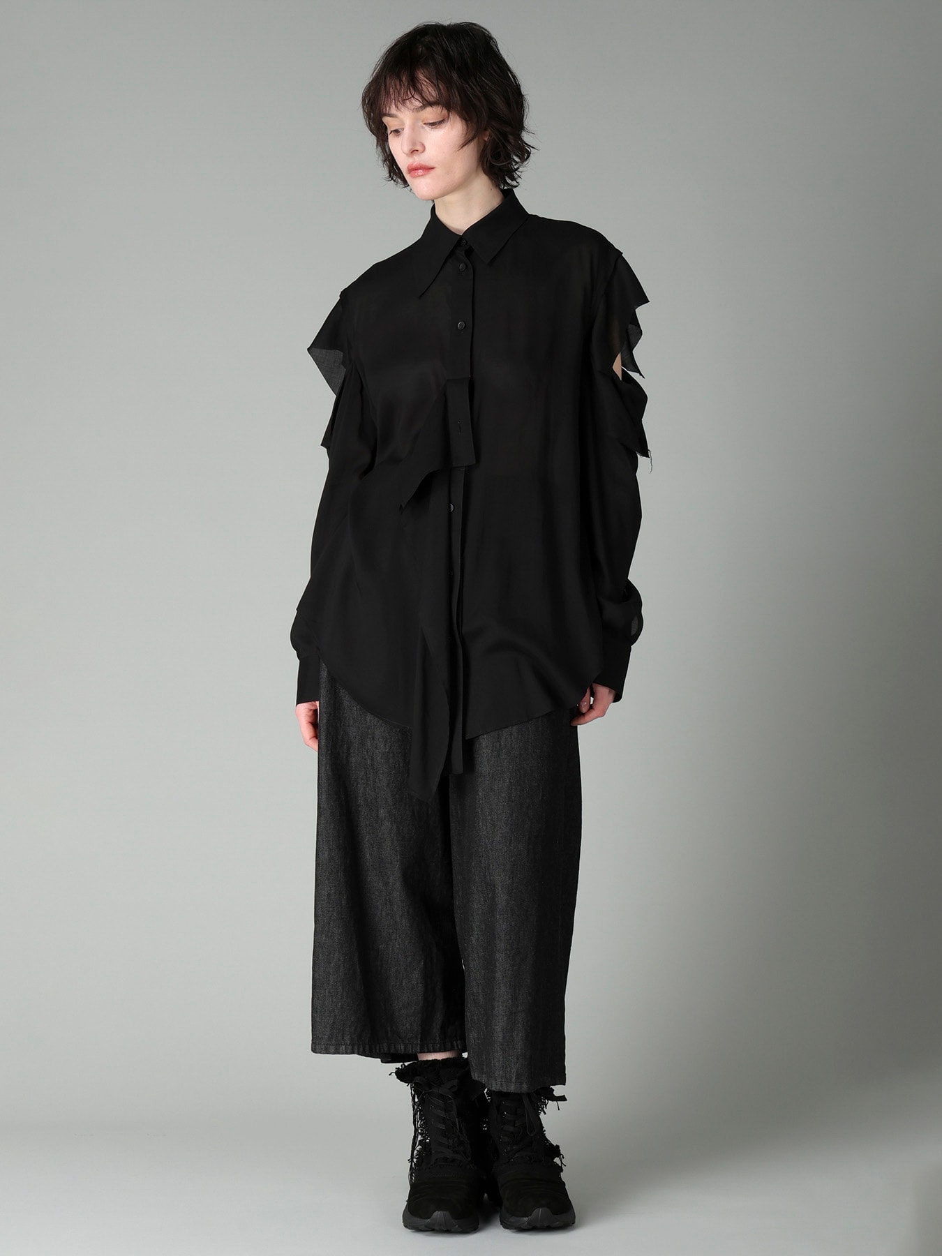 CELLULOSE LAWN O SHOULDER SHIRT