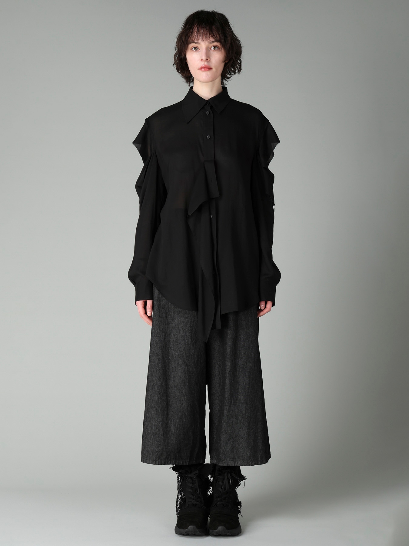 CELLULOSE LAWN O SHOULDER SHIRT