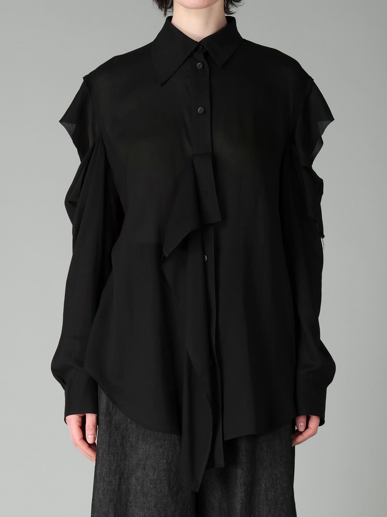 CELLULOSE LAWN O SHOULDER SHIRT