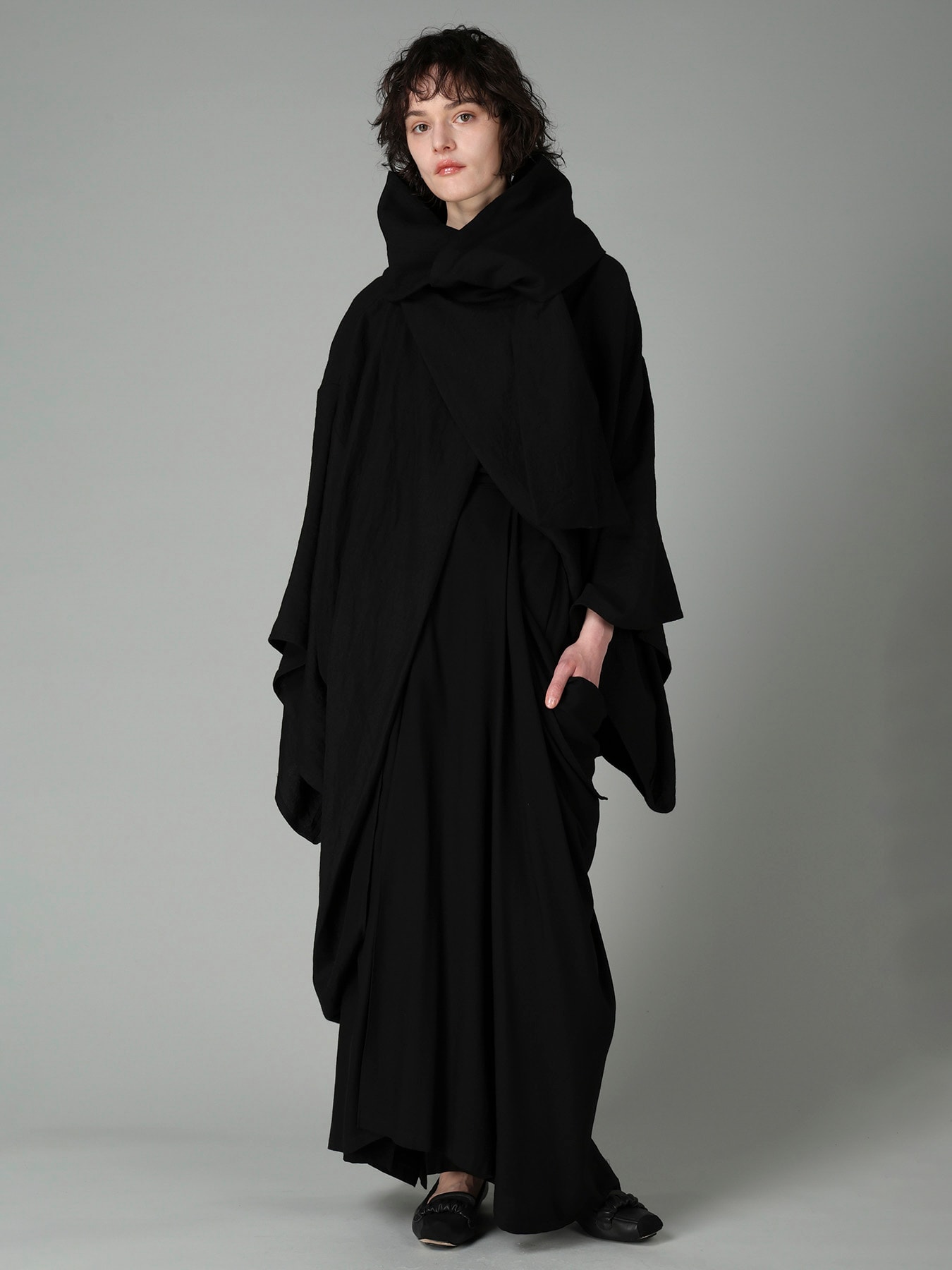 W/Li TWILL STOLE DETAIL COAT