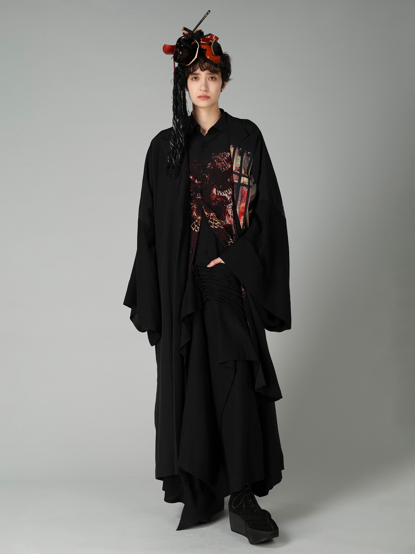 NIGHT SCENE IN YOSHIWARA PEAKED LAPEL CARDIGAN