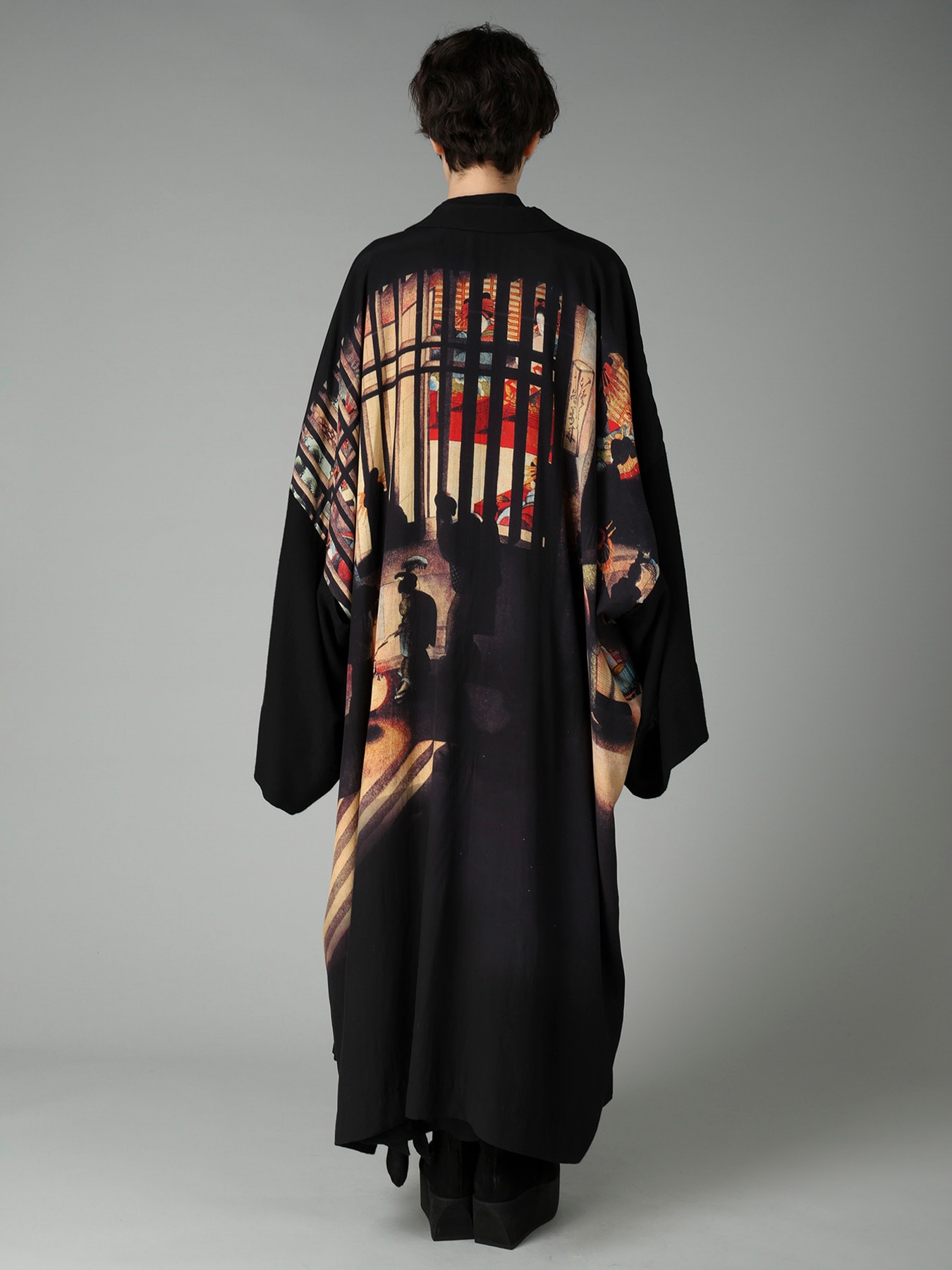 NIGHT SCENE IN YOSHIWARA PEAKED LAPEL CARDIGAN
