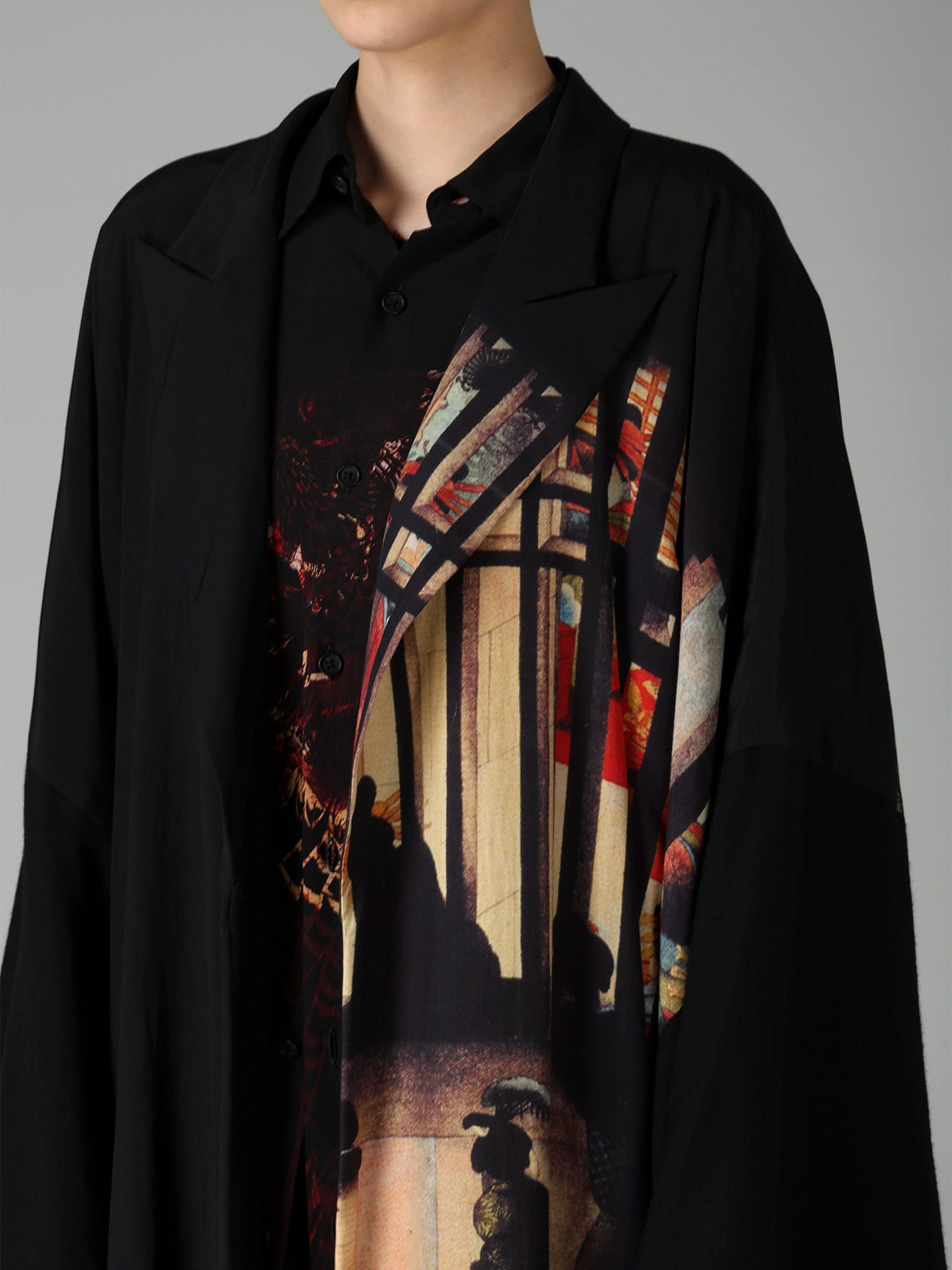 NIGHT SCENE IN YOSHIWARA PEAKED LAPEL CARDIGAN