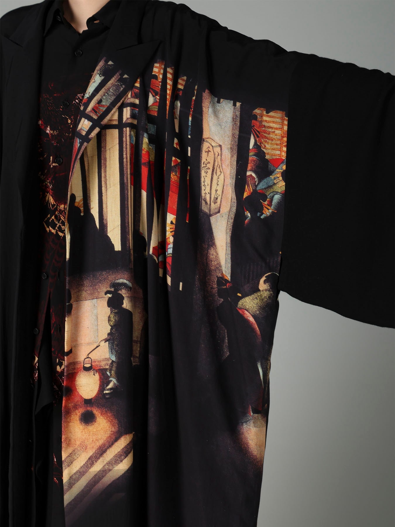 NIGHT SCENE IN YOSHIWARA PEAKED LAPEL CARDIGAN