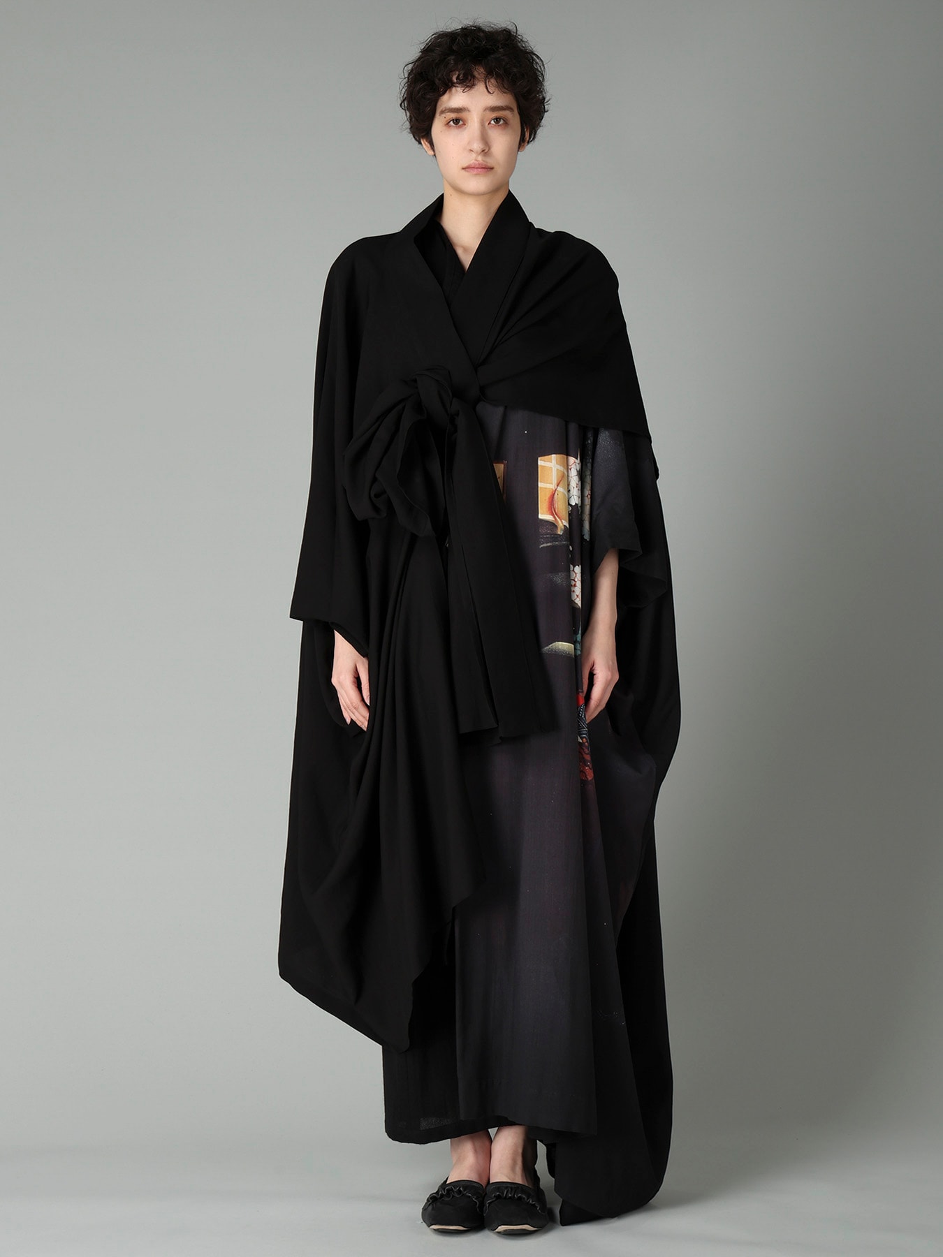 Cu/W HIGH TWISTED SERGE F KNOT DETAIL COAT