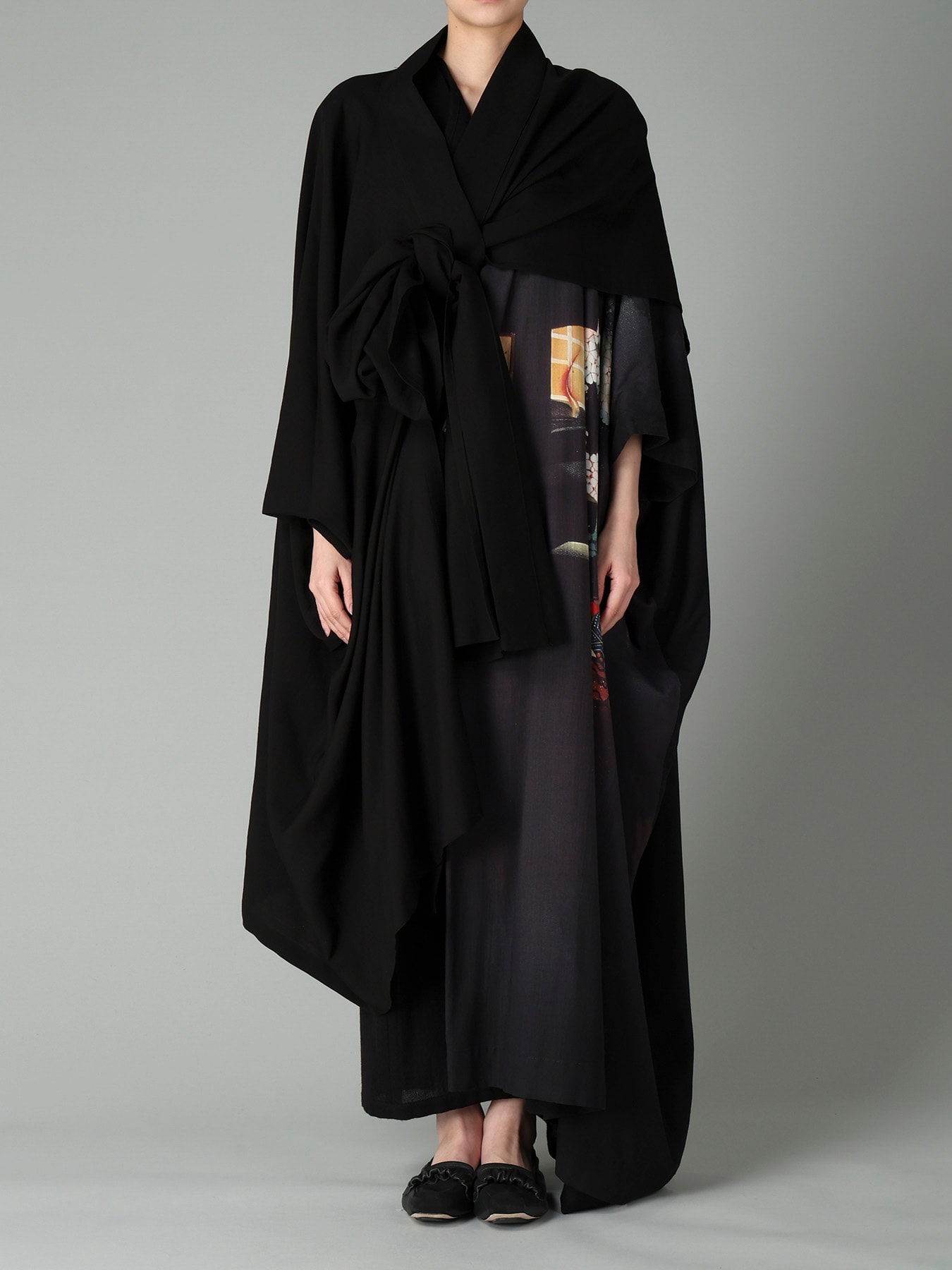Cu/W HIGH TWISTED SERGE F KNOT DETAIL COAT