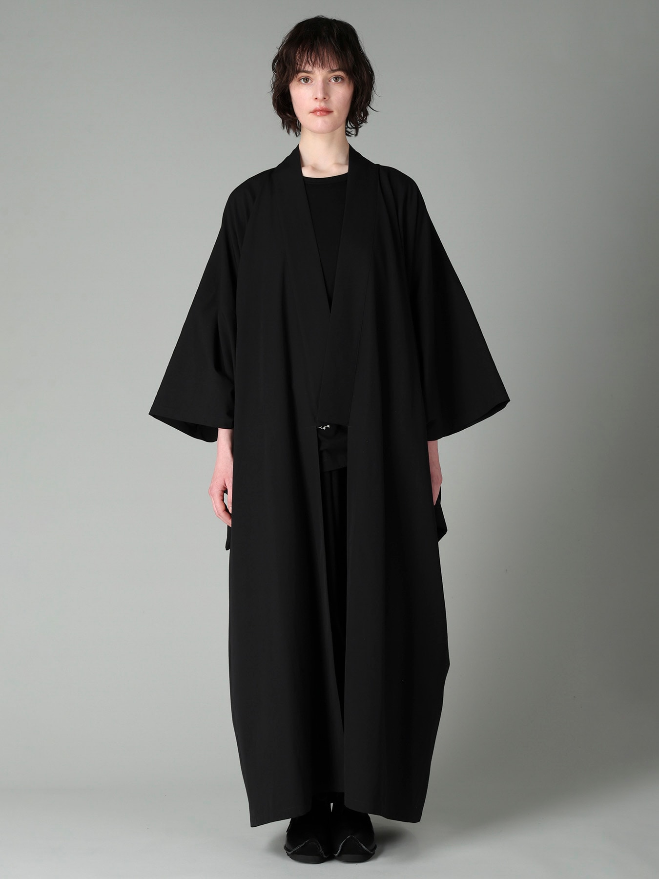 W/C GABARDINE KIMONO HAORI COAT