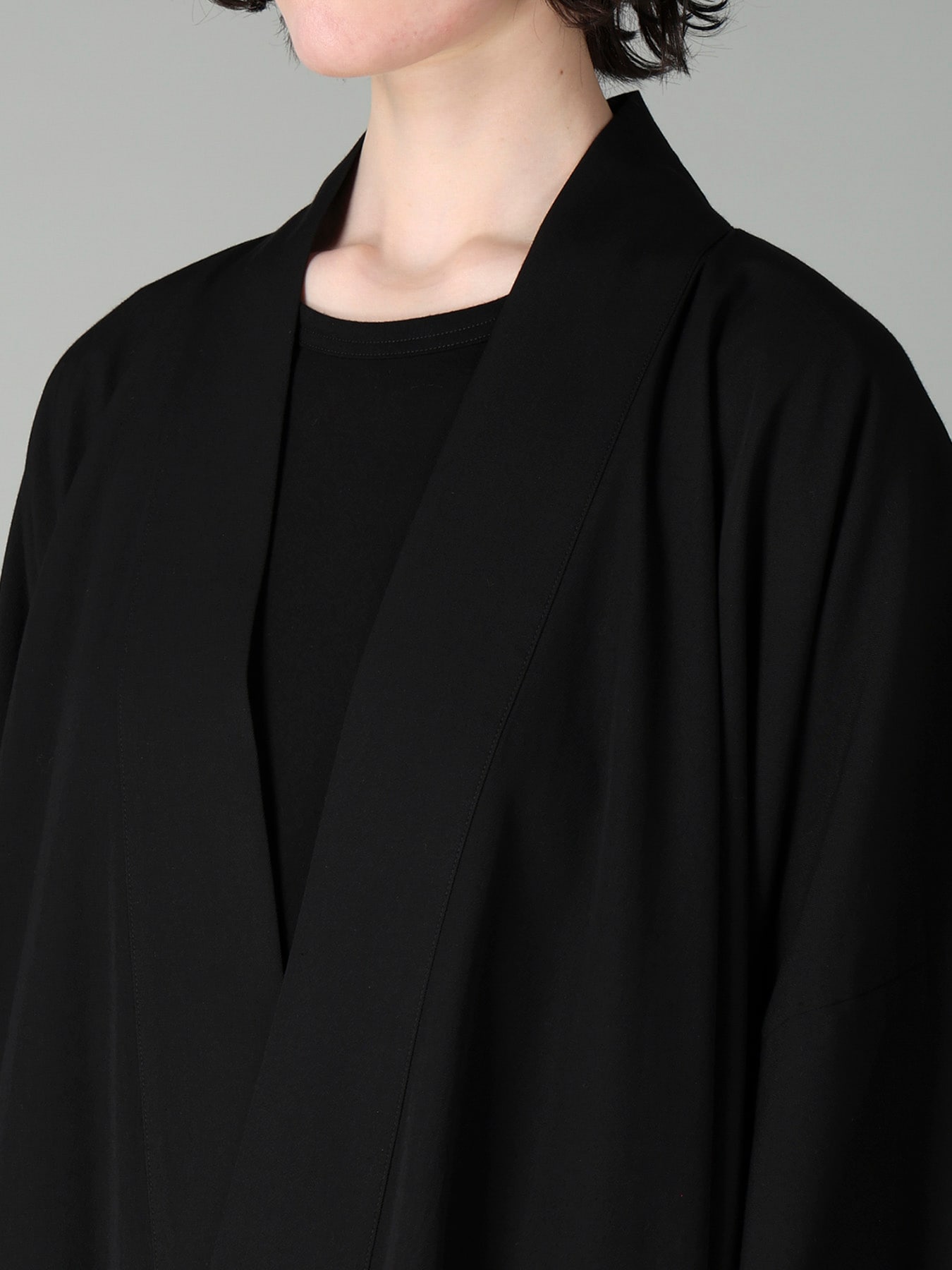 W/C GABARDINE KIMONO HAORI COAT