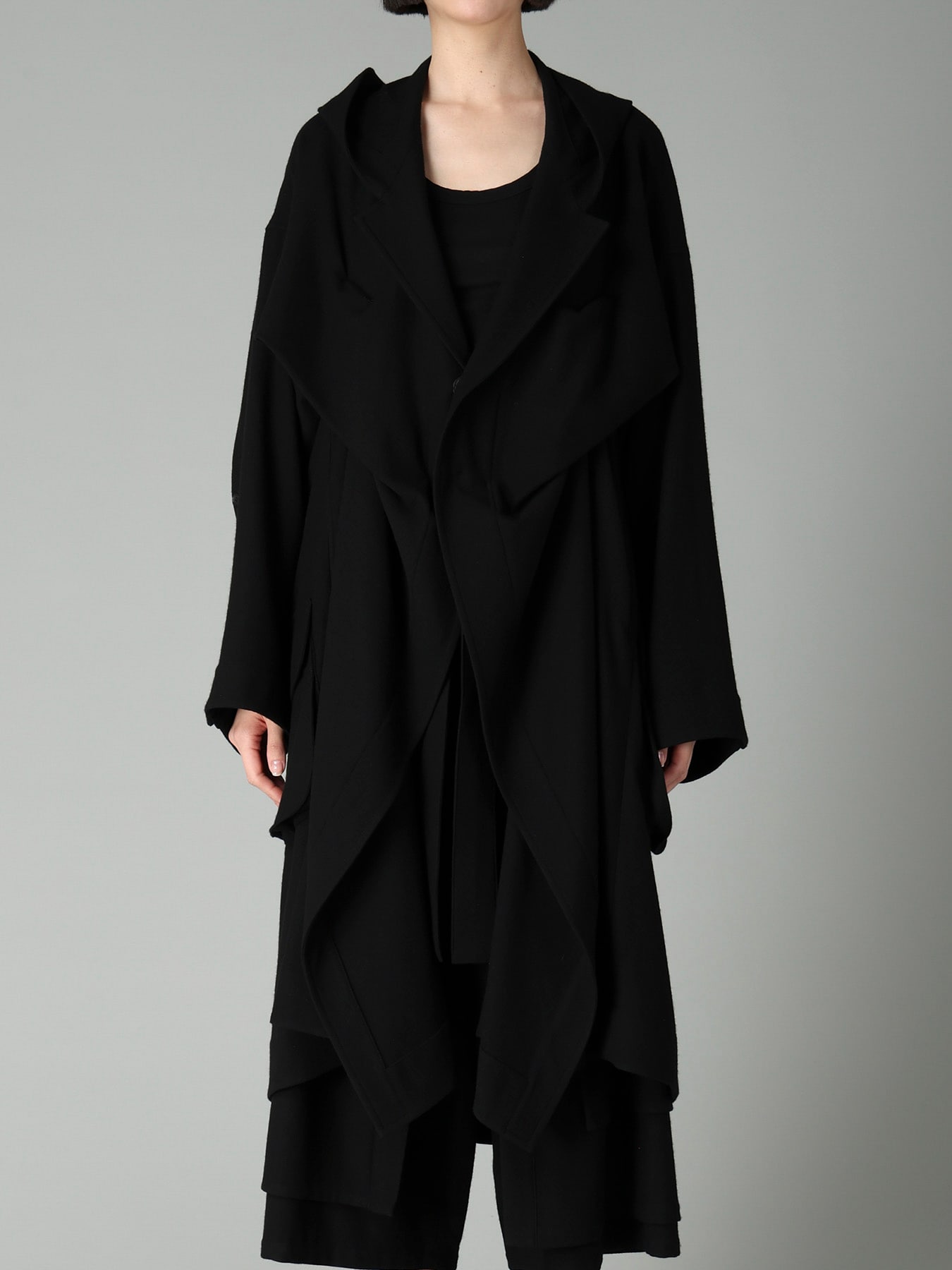 FLANNEL HOODED O SLEEVE COAT