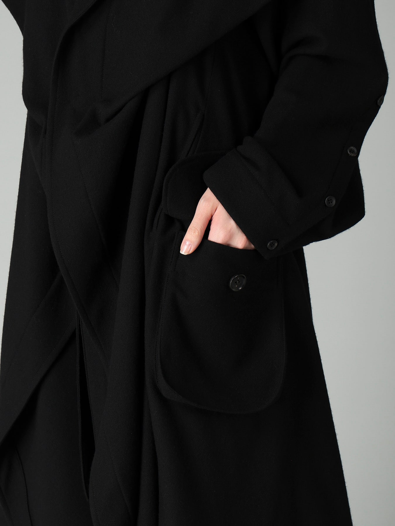 FLANNEL HOODED O SLEEVE COAT