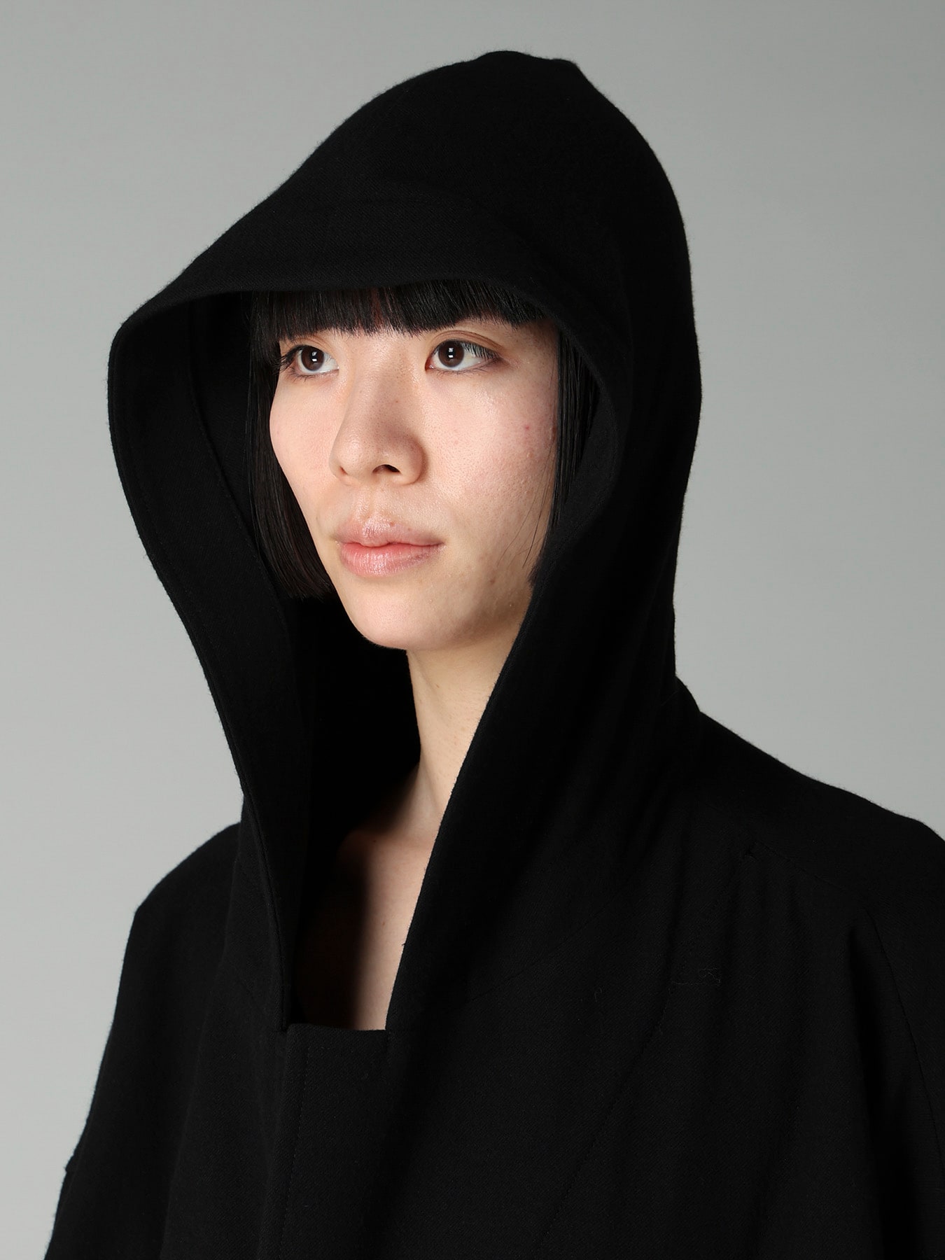 FLANNEL HOODED O SLEEVE COAT