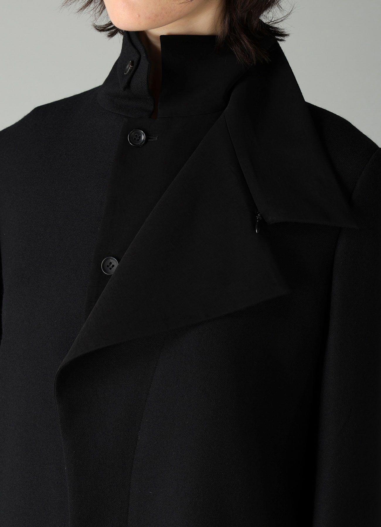 W/SAXONY R DOUBLE LAYERED LONG COAT