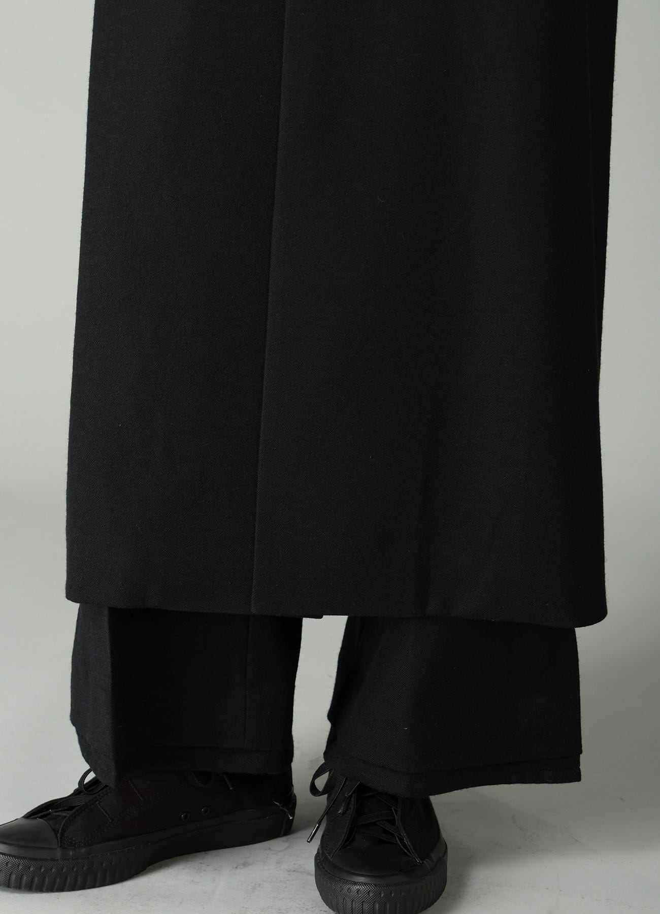 W/SAXONY R DOUBLE LAYERED LONG COAT