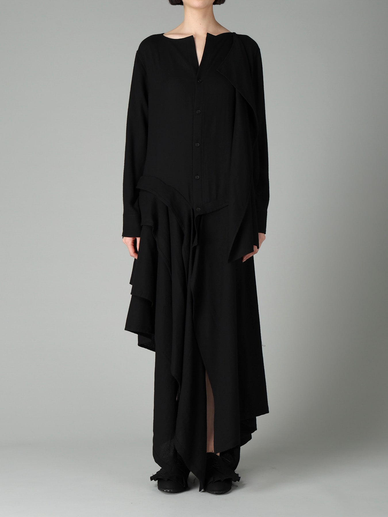 2/72 WOOL VIYELLA RANDOM HEM SHIRTS DRESS B