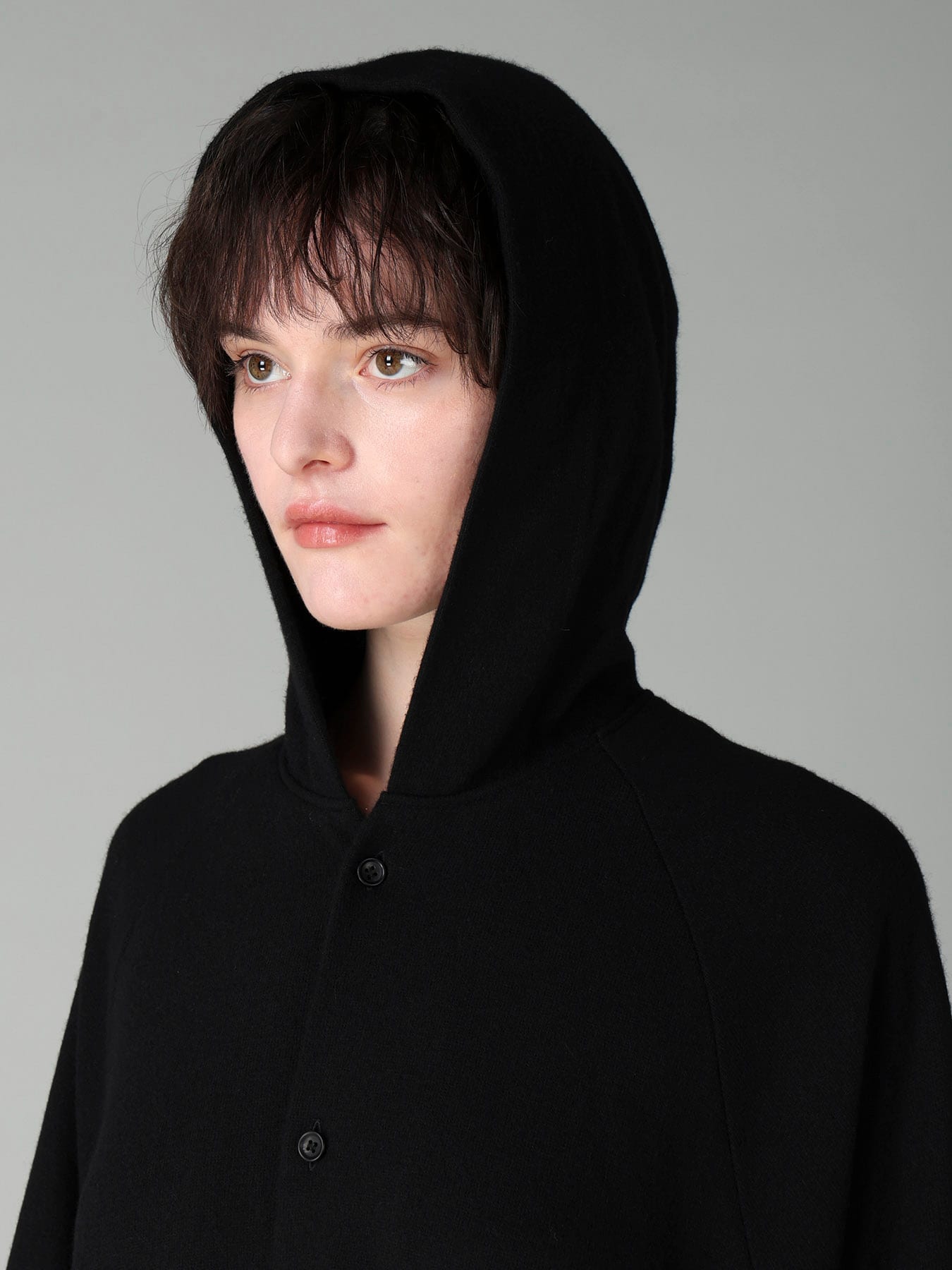SOFT WOOLEN 1/14 SINGLE HOODED RAGLAN SLV DRESS