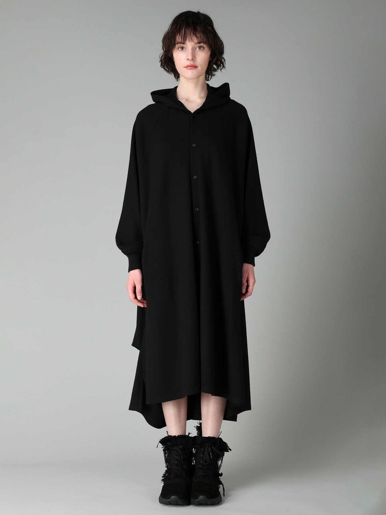 SOFT WOOLEN 1/14 SINGLE HOODED RAGLAN SLV DRESS