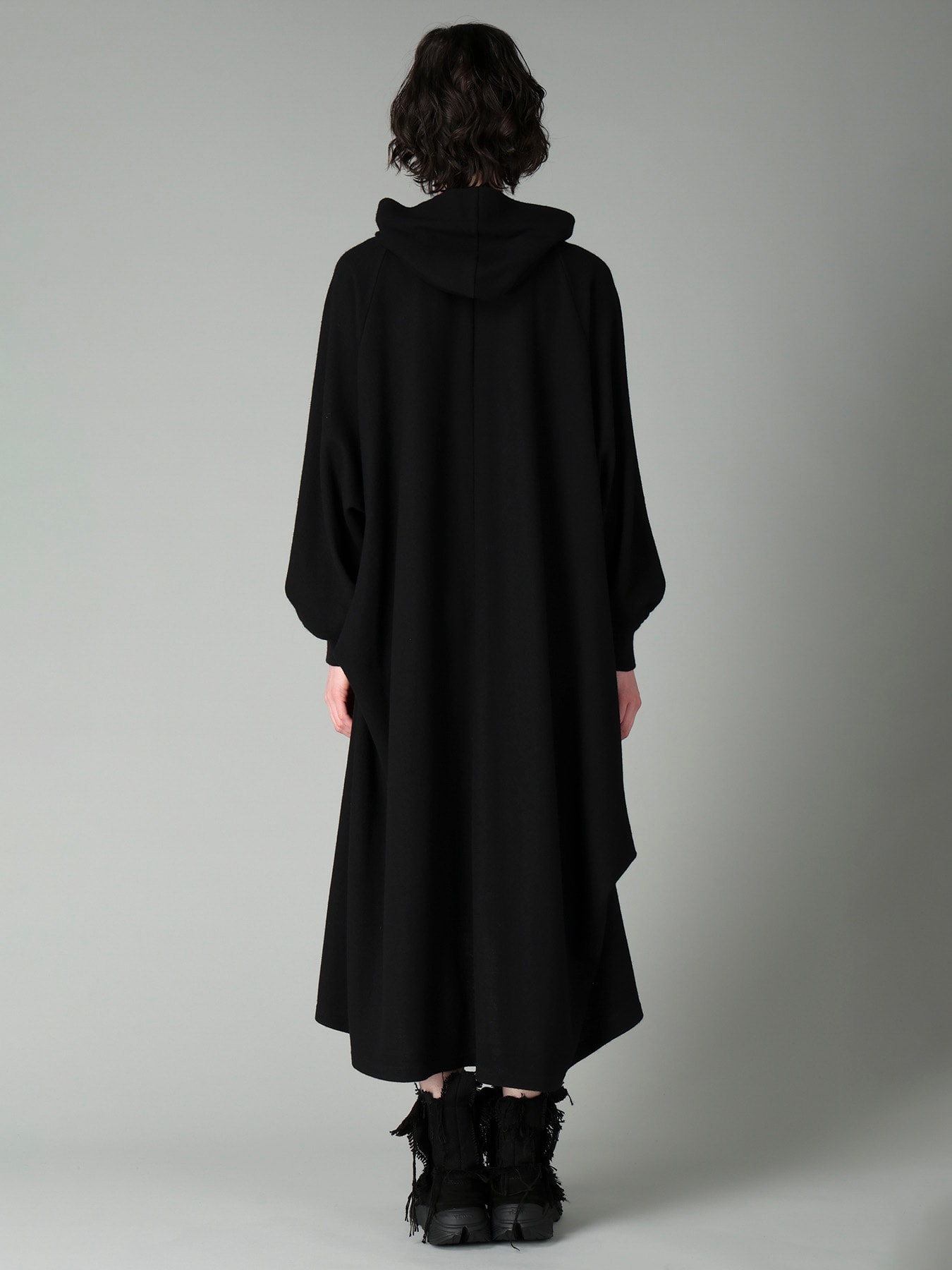 SOFT WOOLEN 1/14 SINGLE HOODED RAGLAN SLV DRESS
