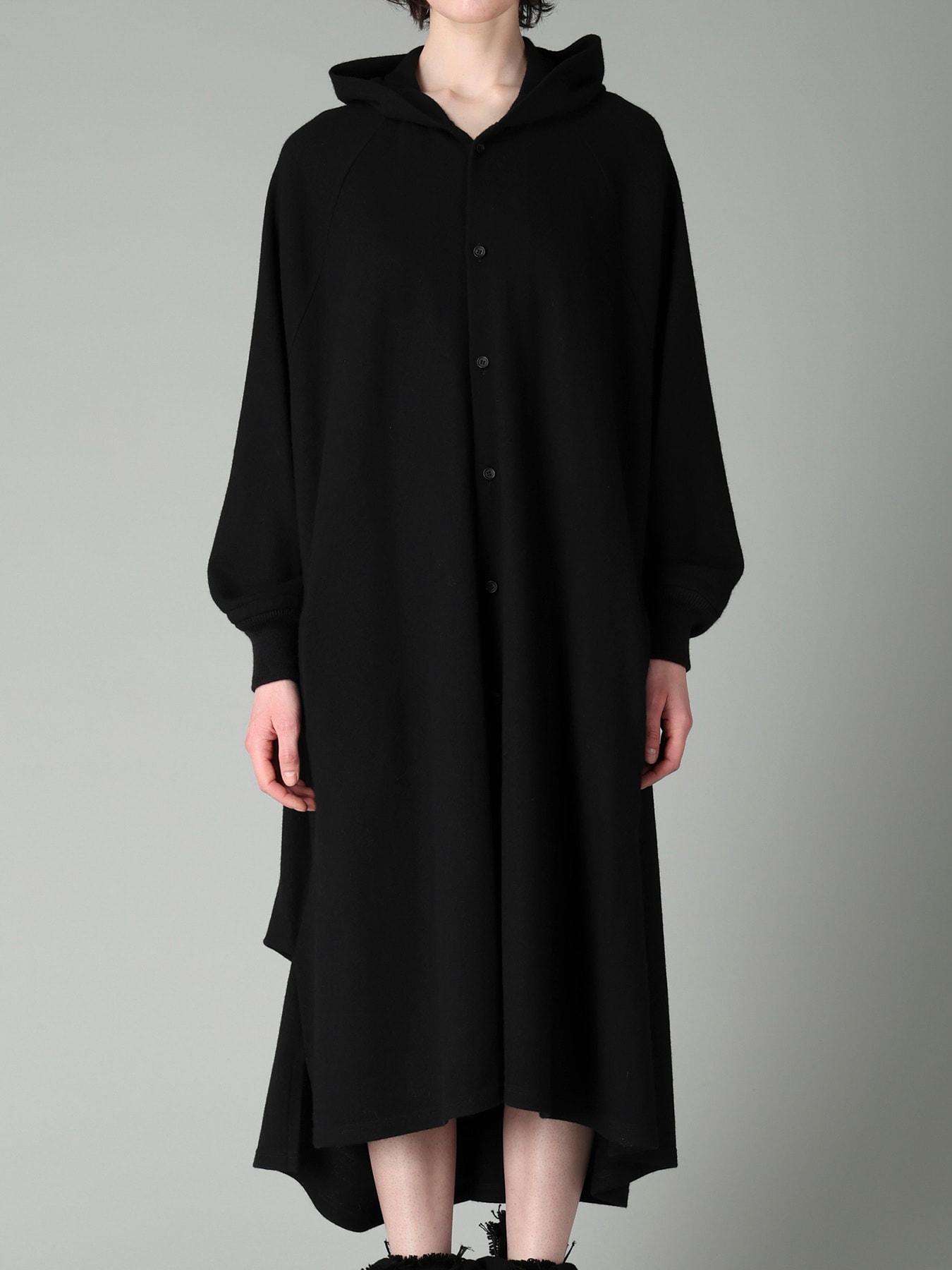 SOFT WOOLEN 1/14 SINGLE HOODED RAGLAN SLV DRESS