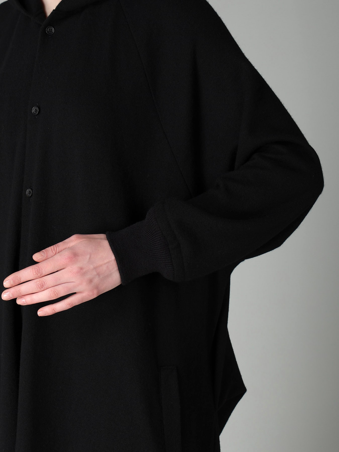 SOFT WOOLEN 1/14 SINGLE HOODED RAGLAN SLV DRESS