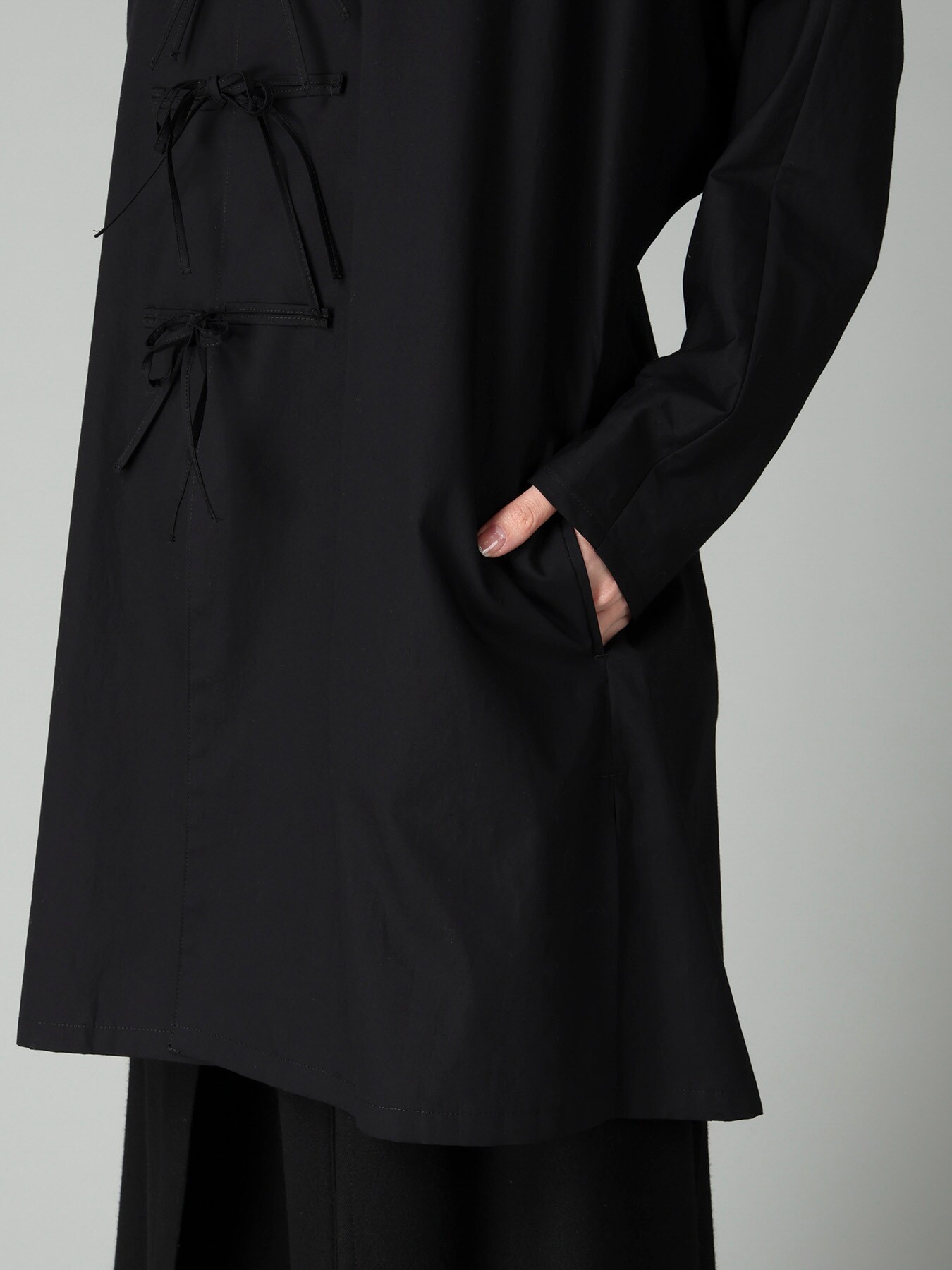 BROAD RIBBON DETAIL LONG DRESS