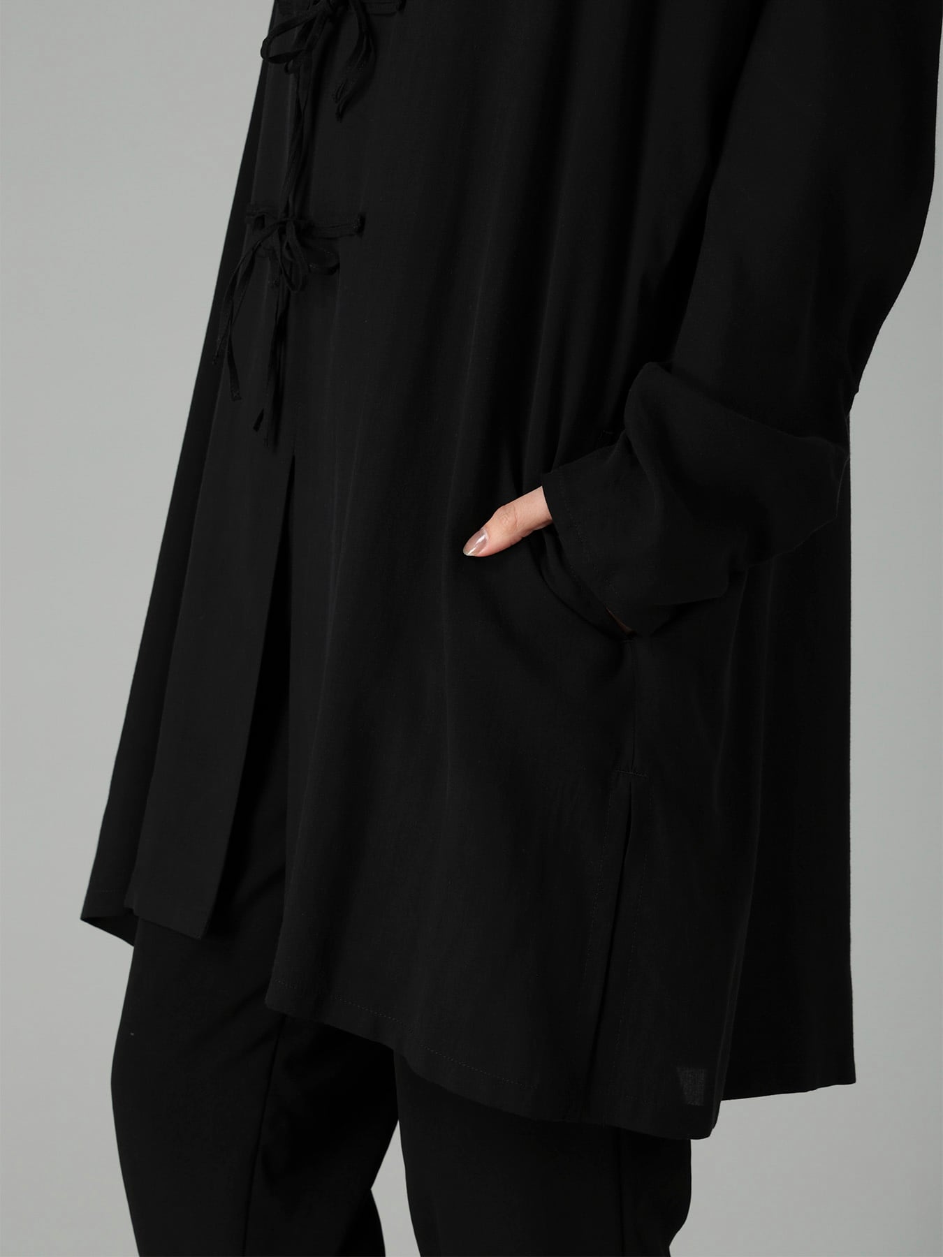 FIBRIL Cu RIBBON DETAIL LONG DRESS