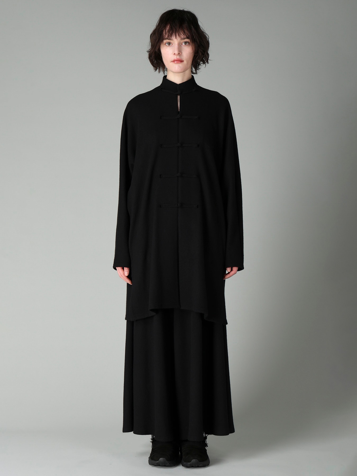 SOFT WOOLEN 1/14 SINGLE CHINESE BUTTON DRESS