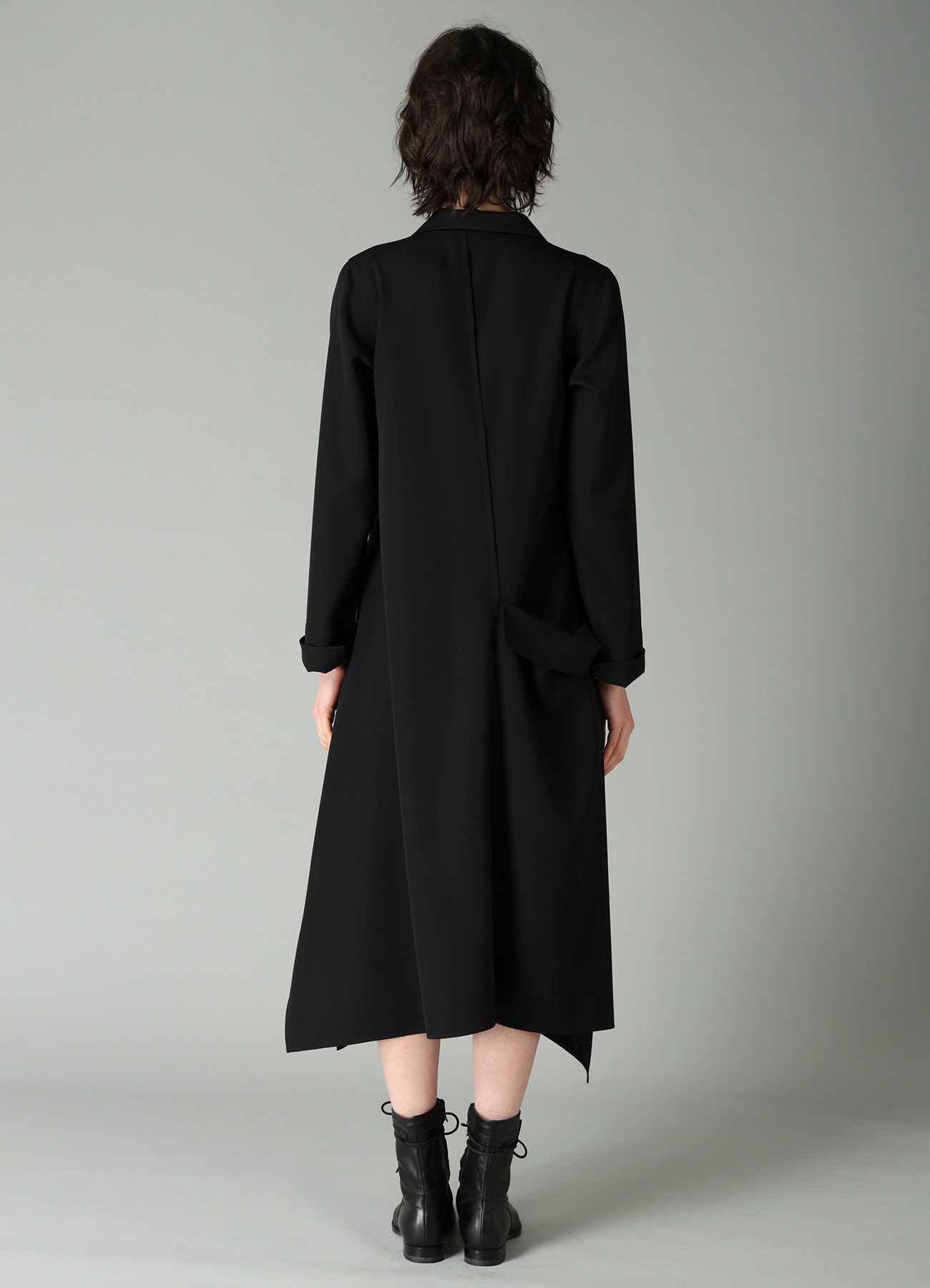 GABARDINE R DRAPE DETAIL SHIRT DRESS