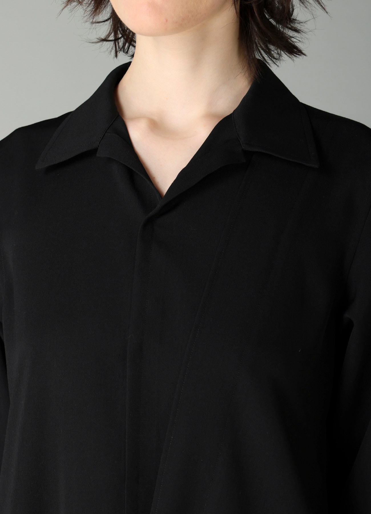 GABARDINE R DRAPE DETAIL SHIRT DRESS