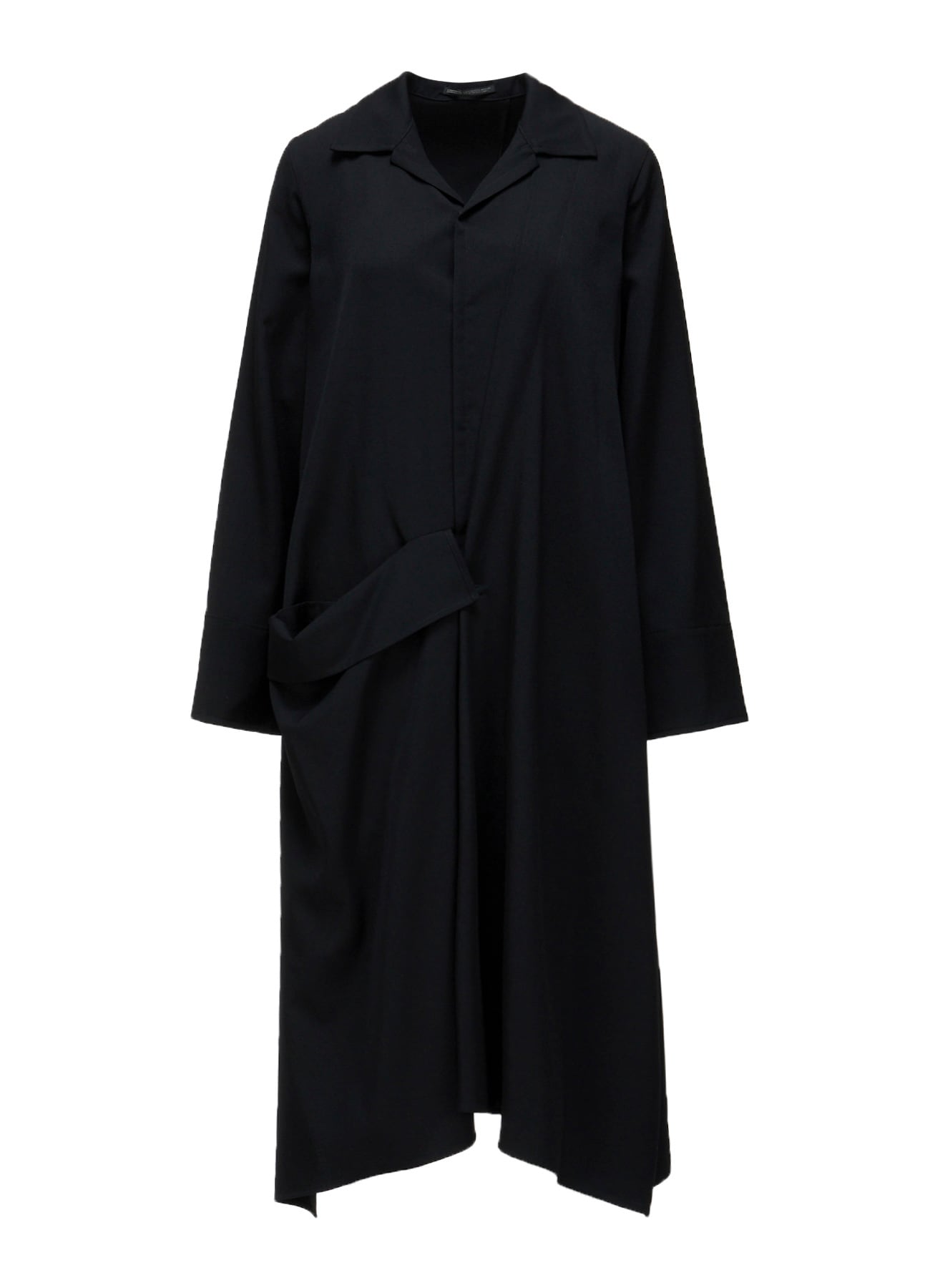 GABARDINE R DRAPE DETAIL SHIRT DRESS