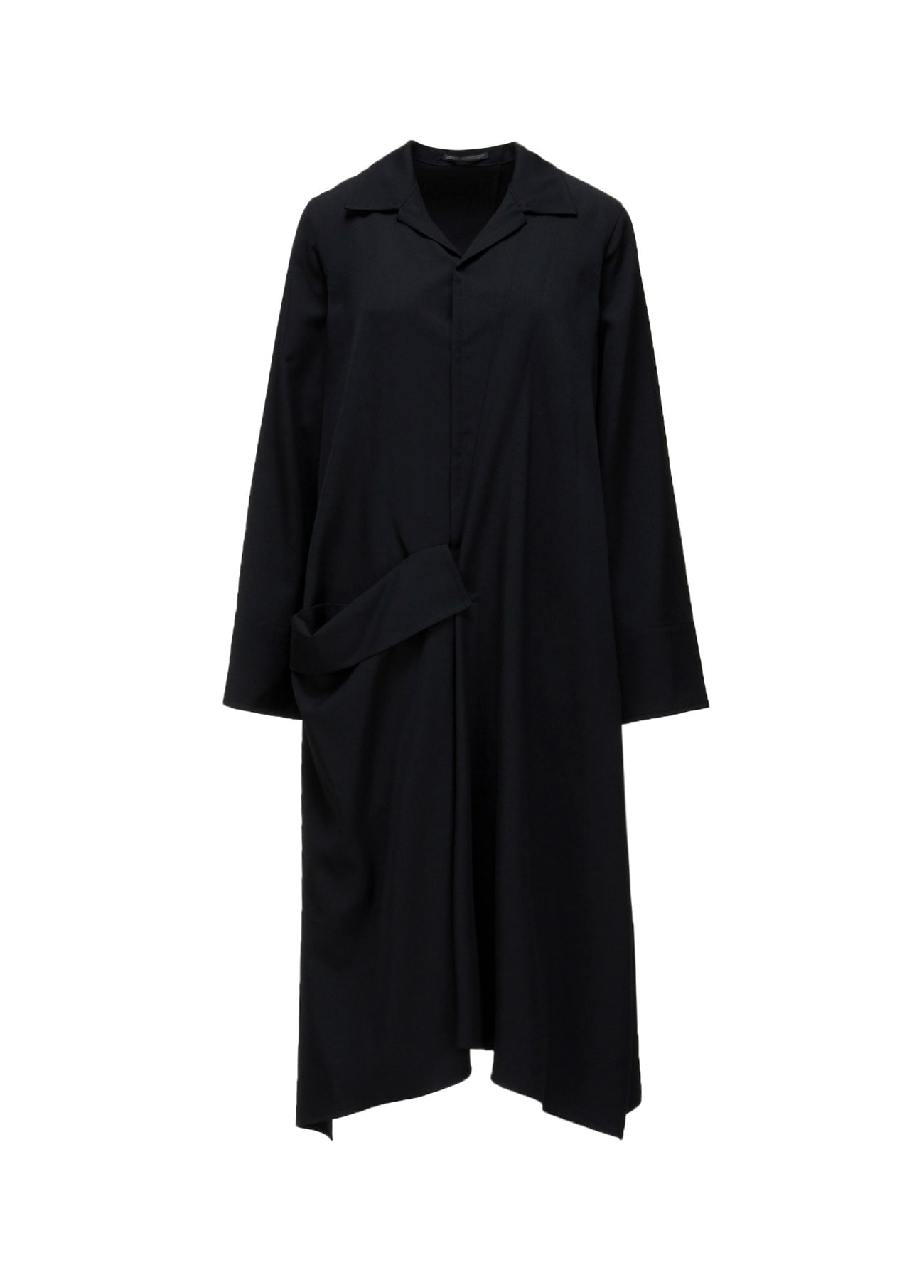 GABARDINE R DRAPE DETAIL SHIRT DRESS
