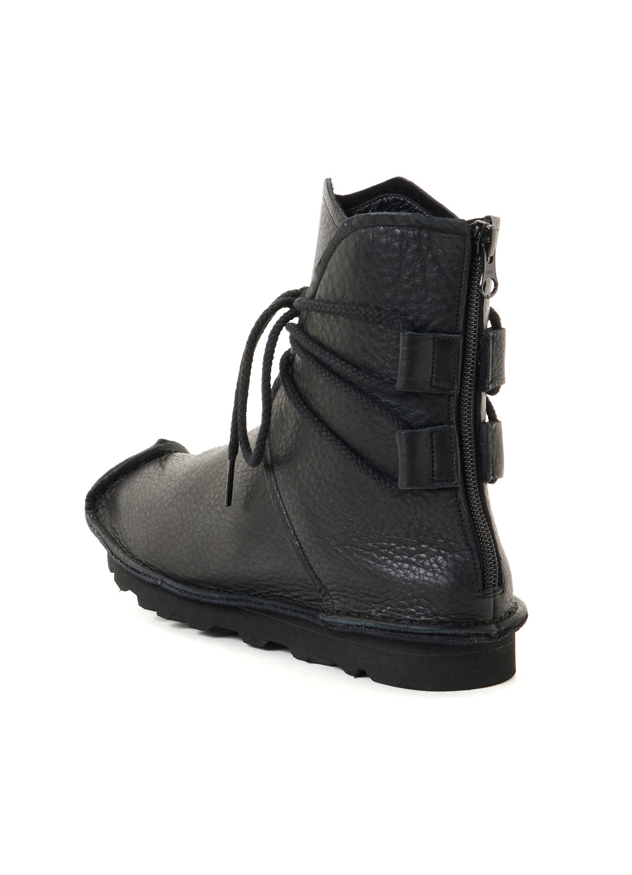 NATURAL SHRINK LEATHER WRAPPED LACE BOOTS