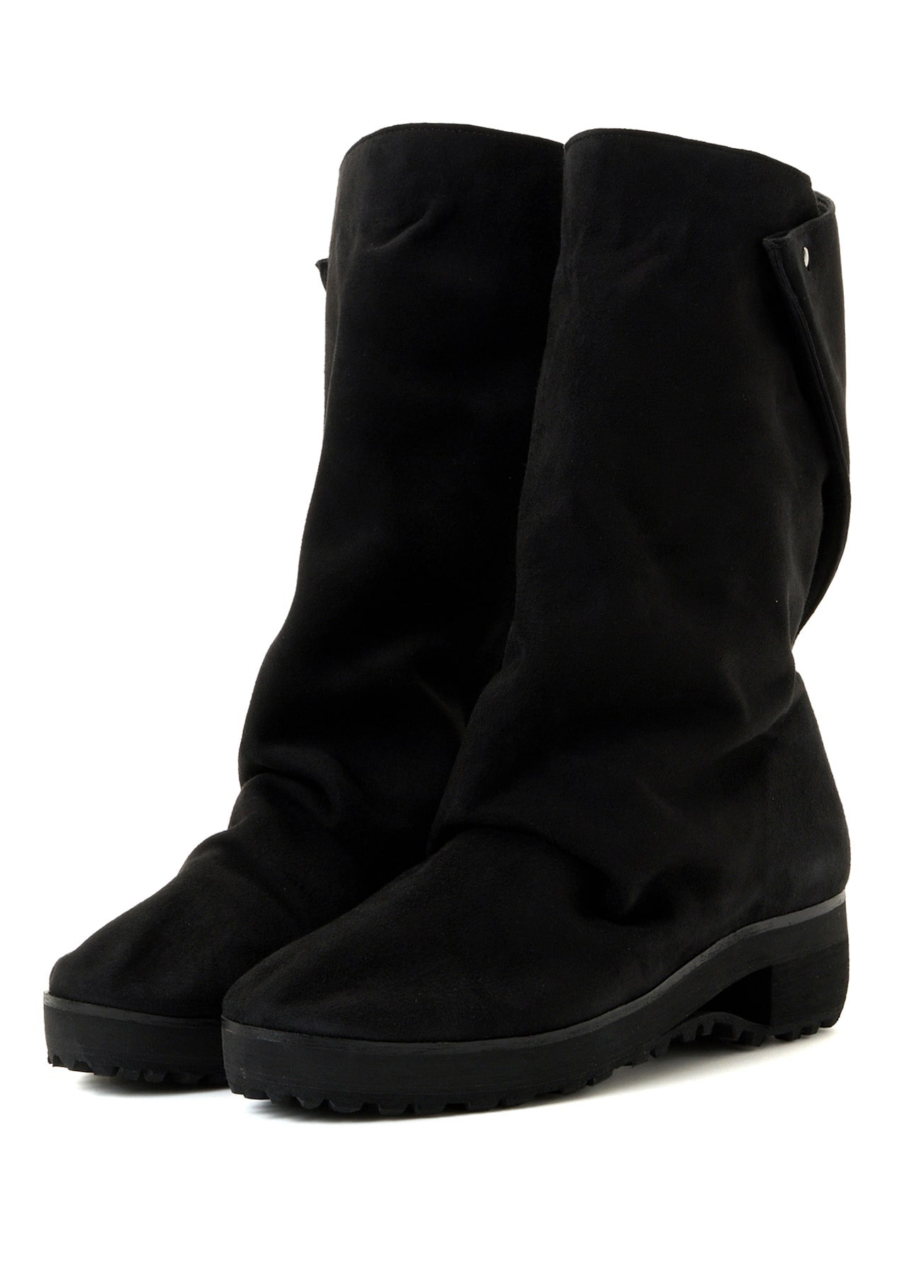 SHEEP SUEDE BK DRAPED BOOTS