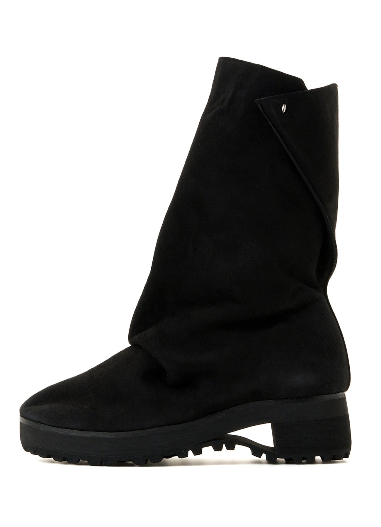 SHEEP SUEDE BK DRAPED BOOTS