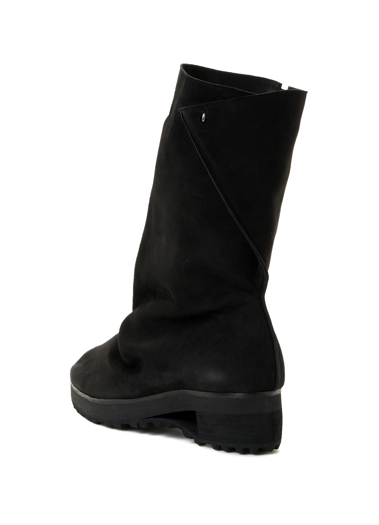 SHEEP SUEDE BK DRAPED BOOTS