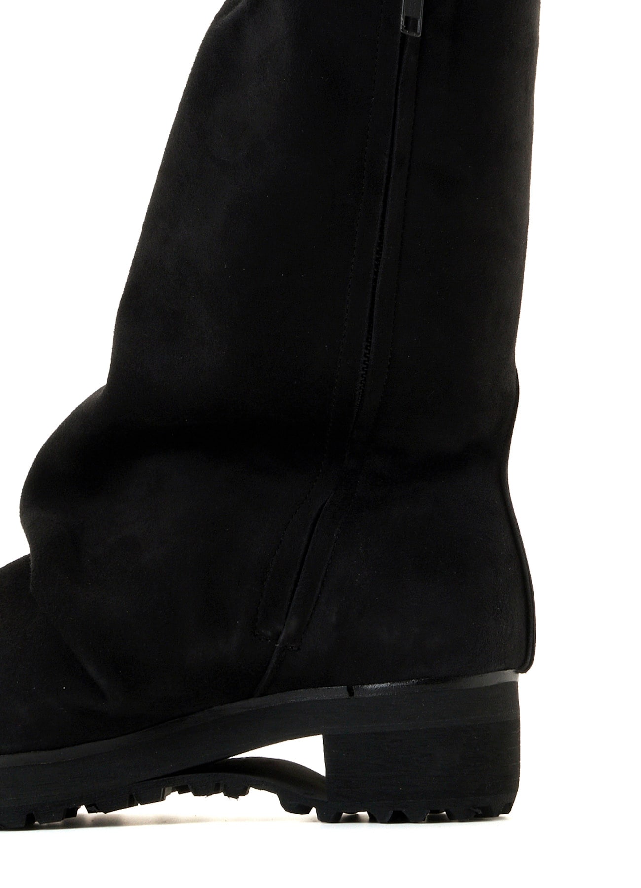 SHEEP SUEDE BK DRAPED BOOTS