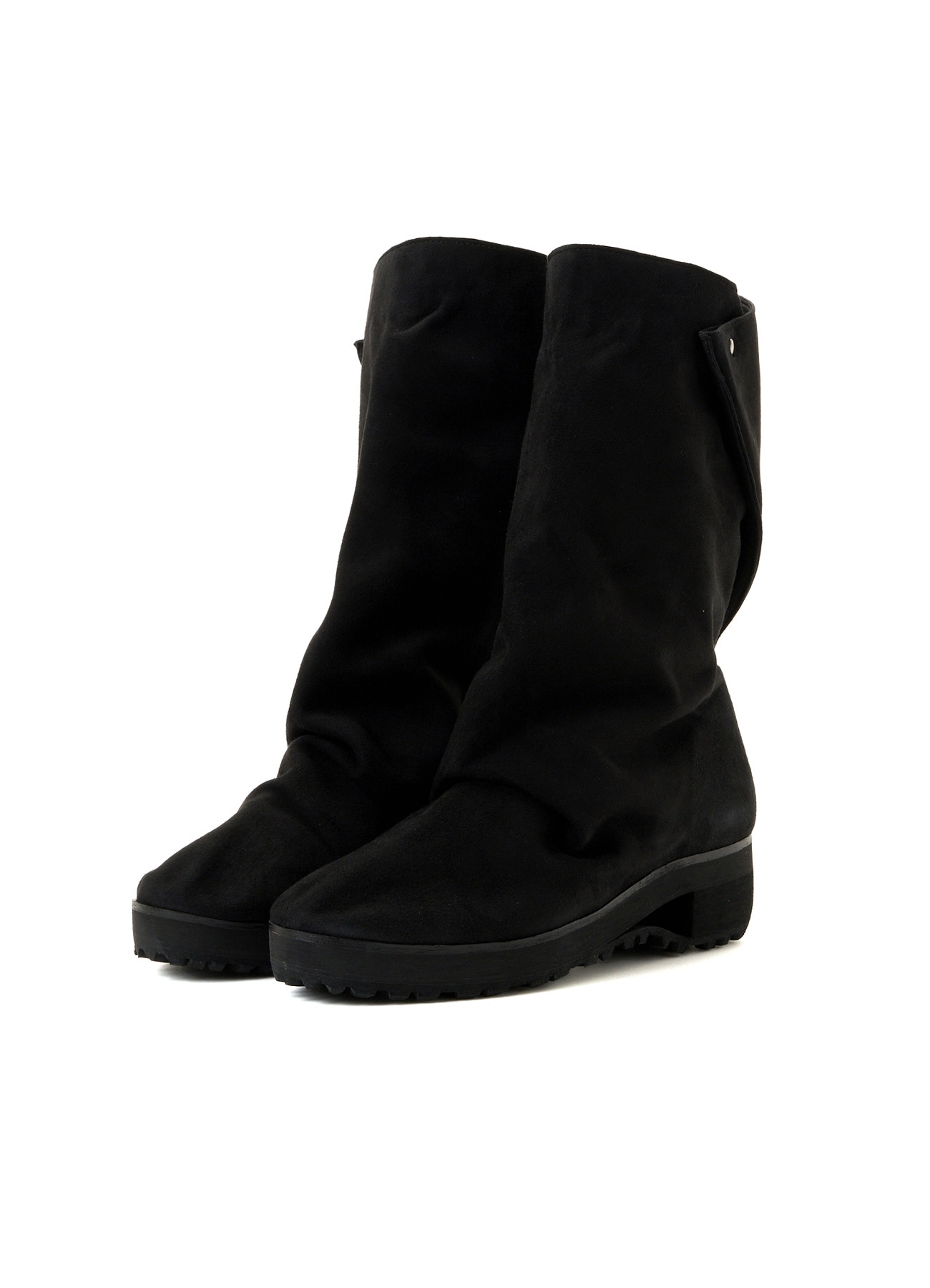 SHEEP SUEDE BK DRAPED BOOTS