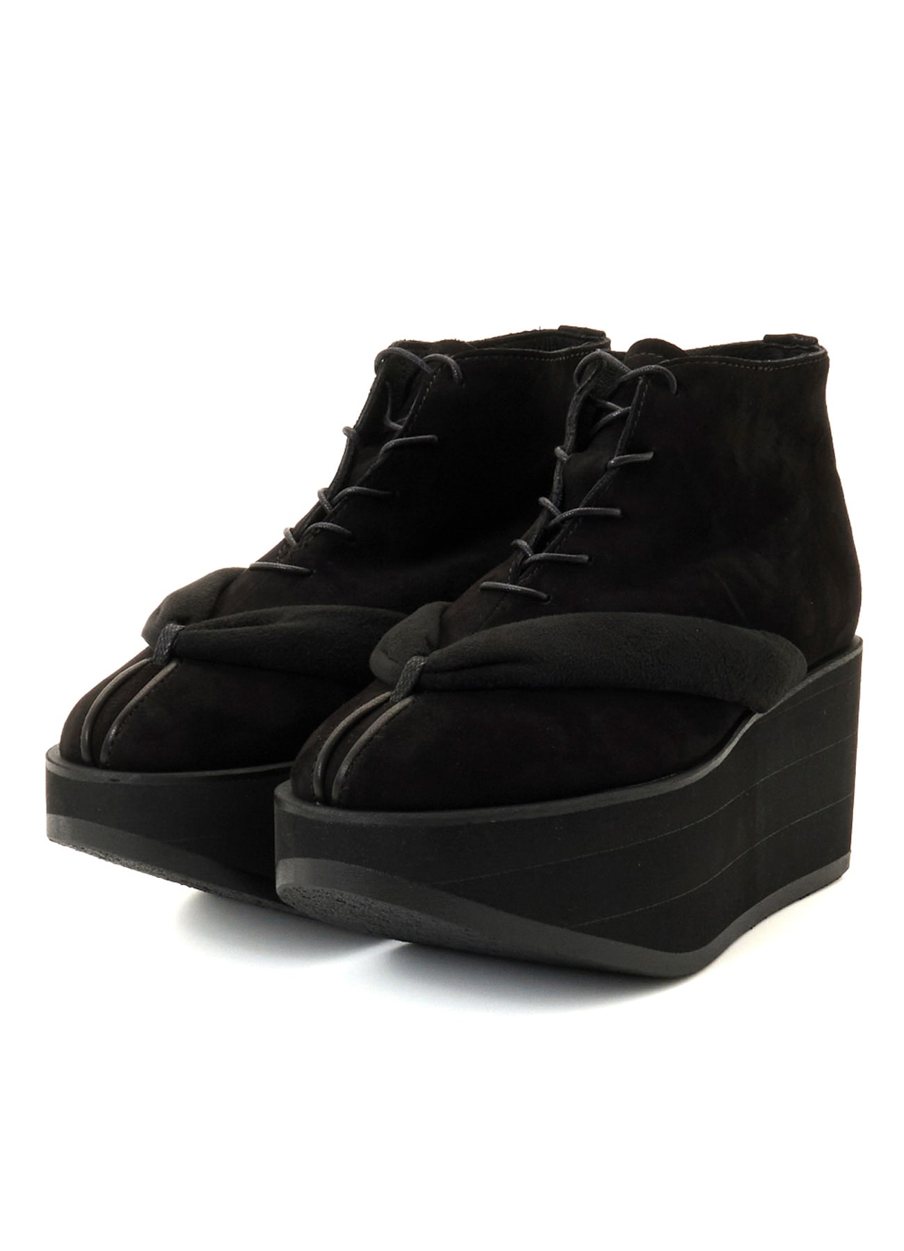 SHEEP SUEDE/PE LACE-UP GETA BOOTS