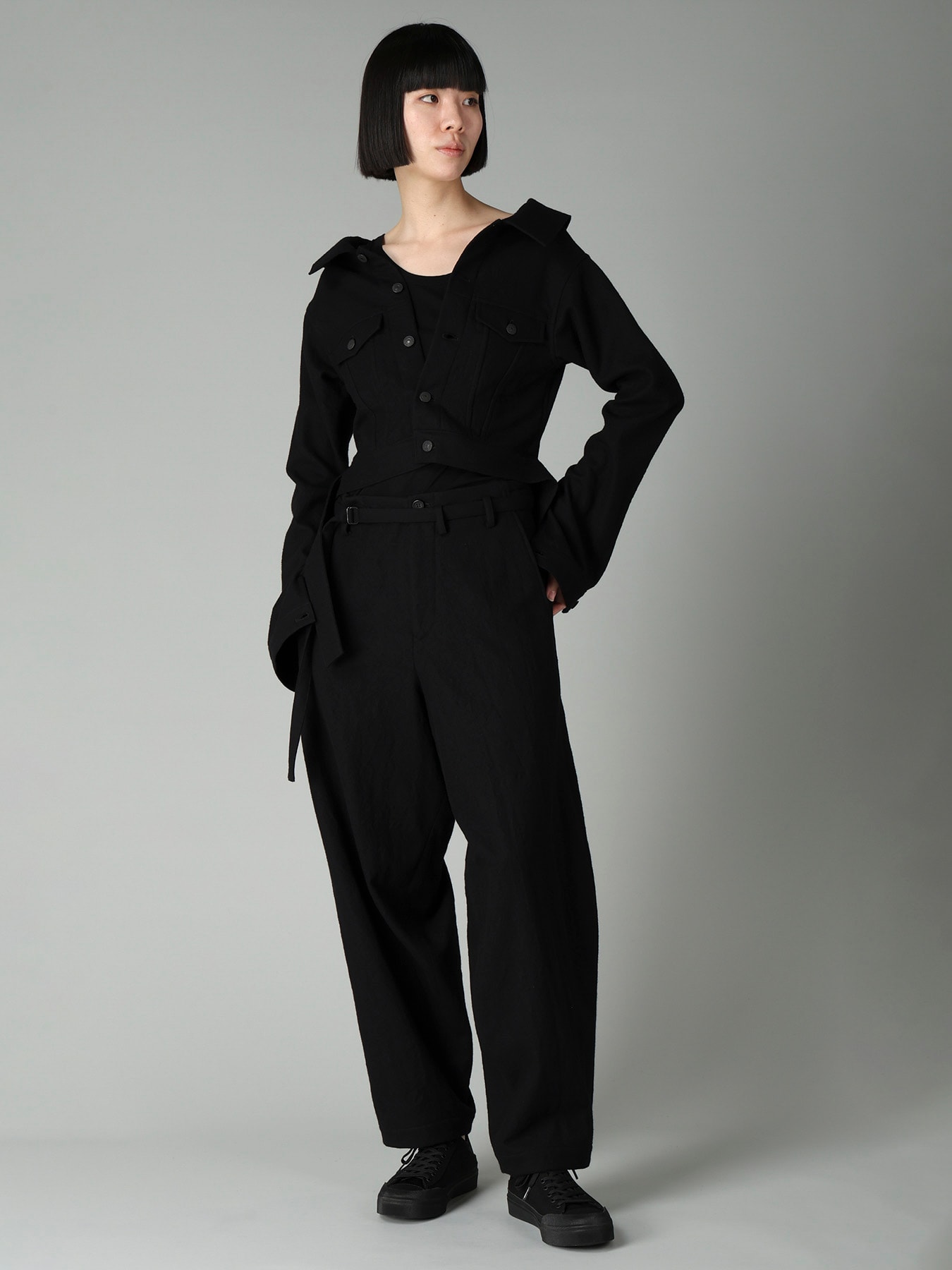 MILLED GABARDINE B OPEN BLOUSON
