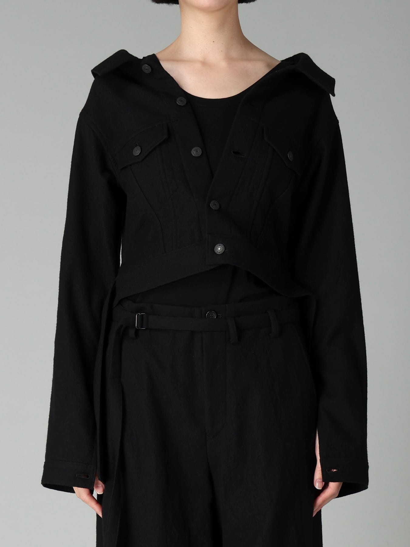 MILLED GABARDINE B OPEN BLOUSON