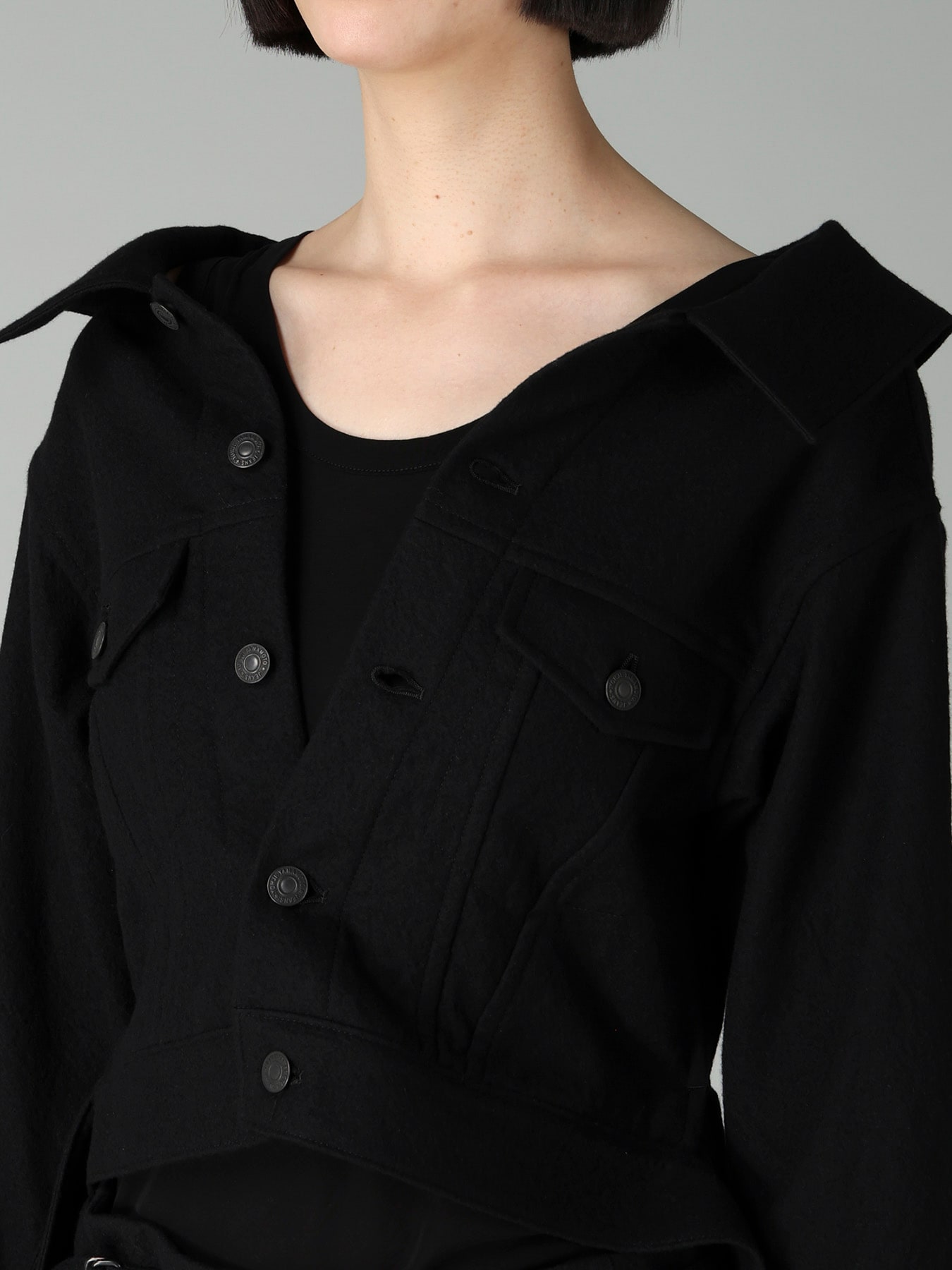 MILLED GABARDINE B OPEN BLOUSON