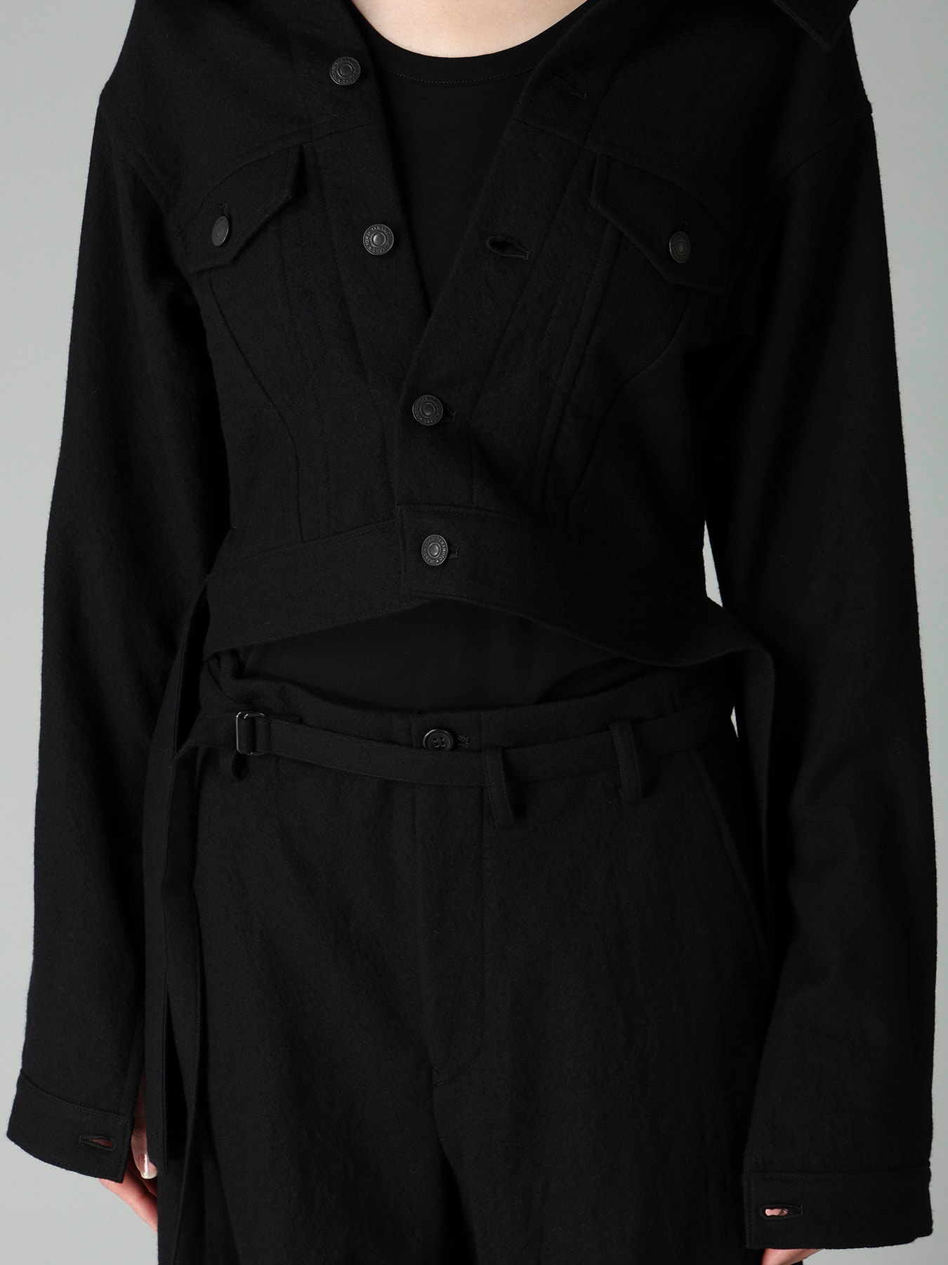 MILLED GABARDINE B OPEN BLOUSON