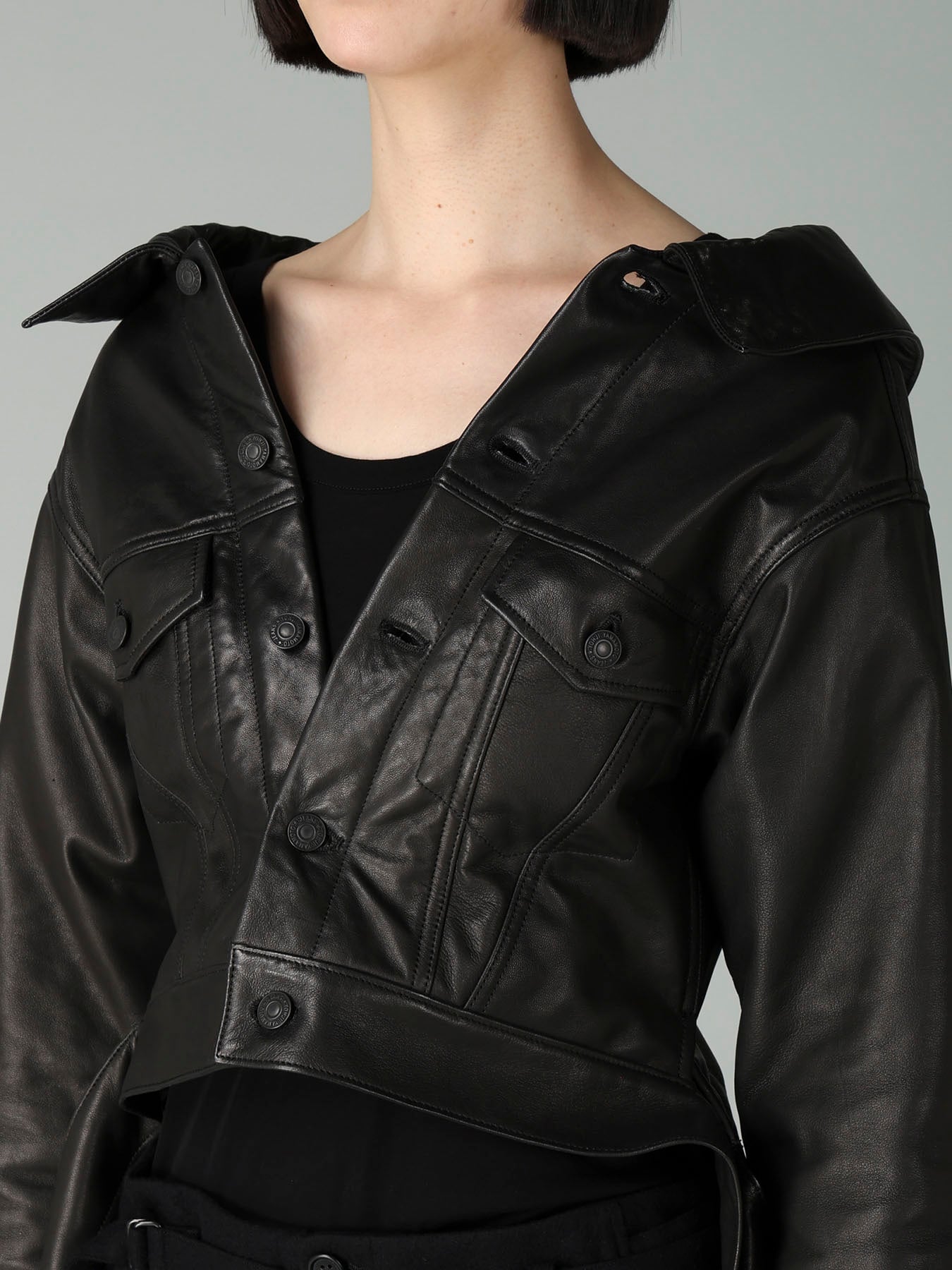 SHEEP LEATHER B OPEN BLOUSON