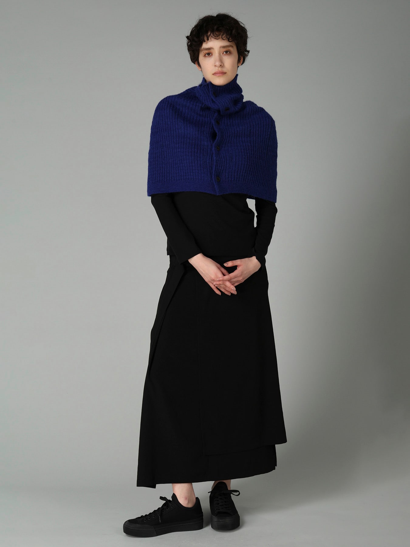 RIB KNIT CAPE